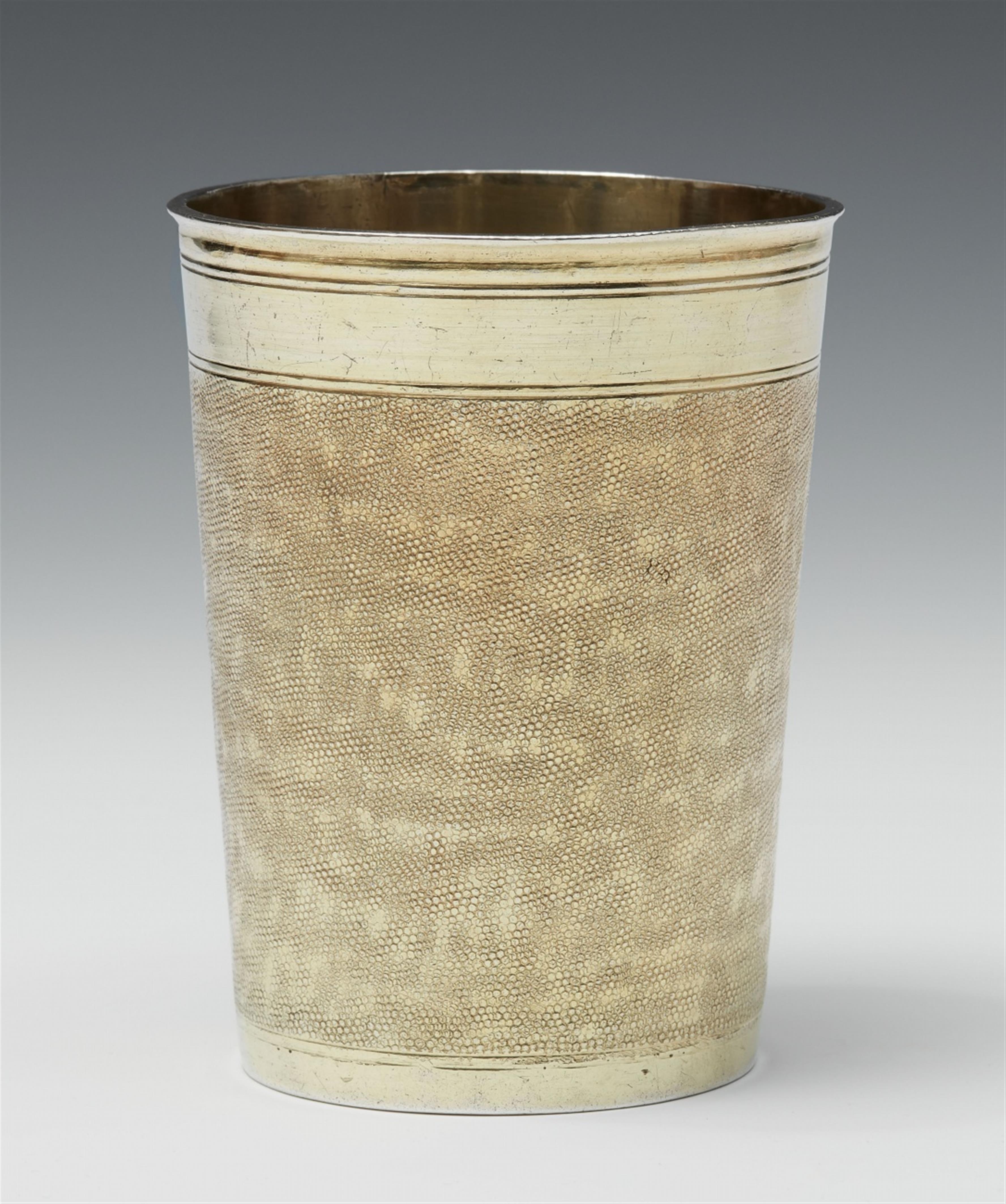 A Nuremberg silver gilt snakeskin beaker. Marks of Johann Höfler, 1670 - 73. - image-1