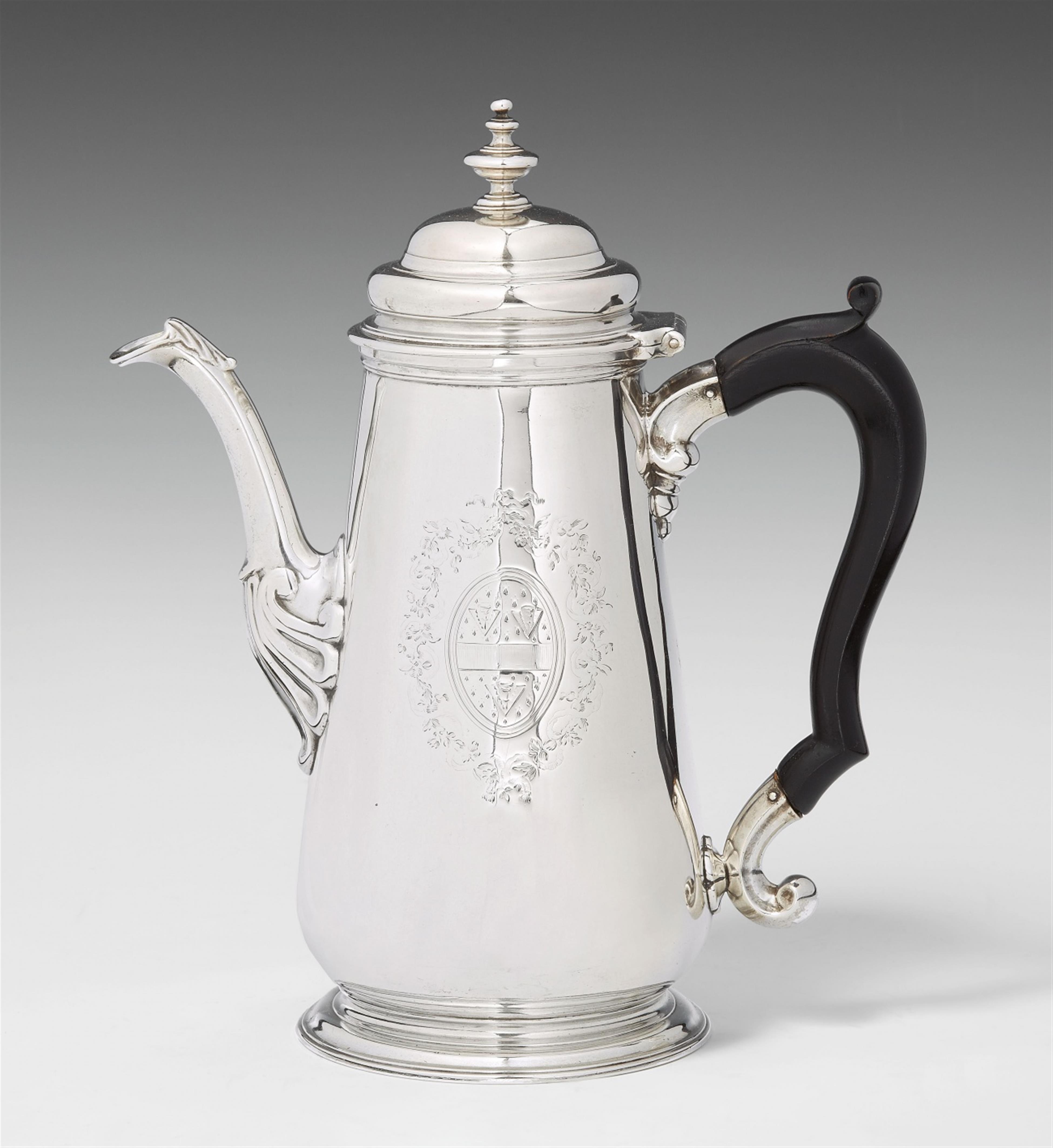 A George II London silver coffee pot. Marks of Richard Gurney & Co, 1743. - image-1