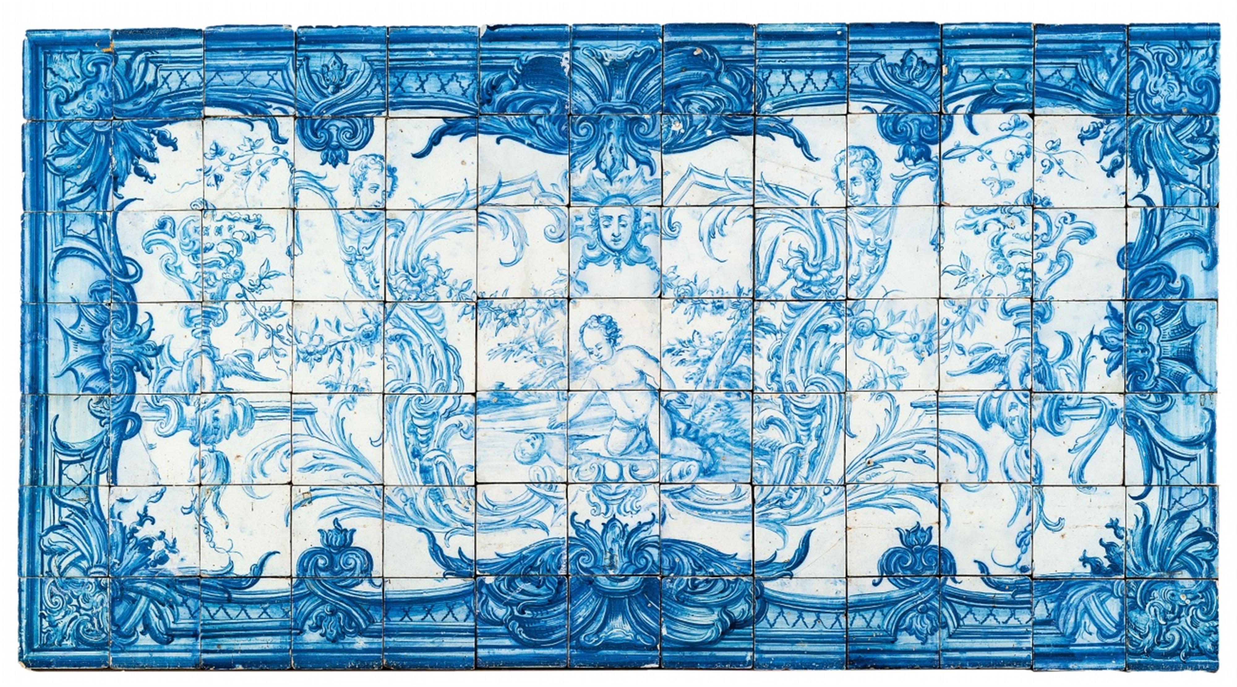 A blue and white Portuguese faience tile panel - image-1