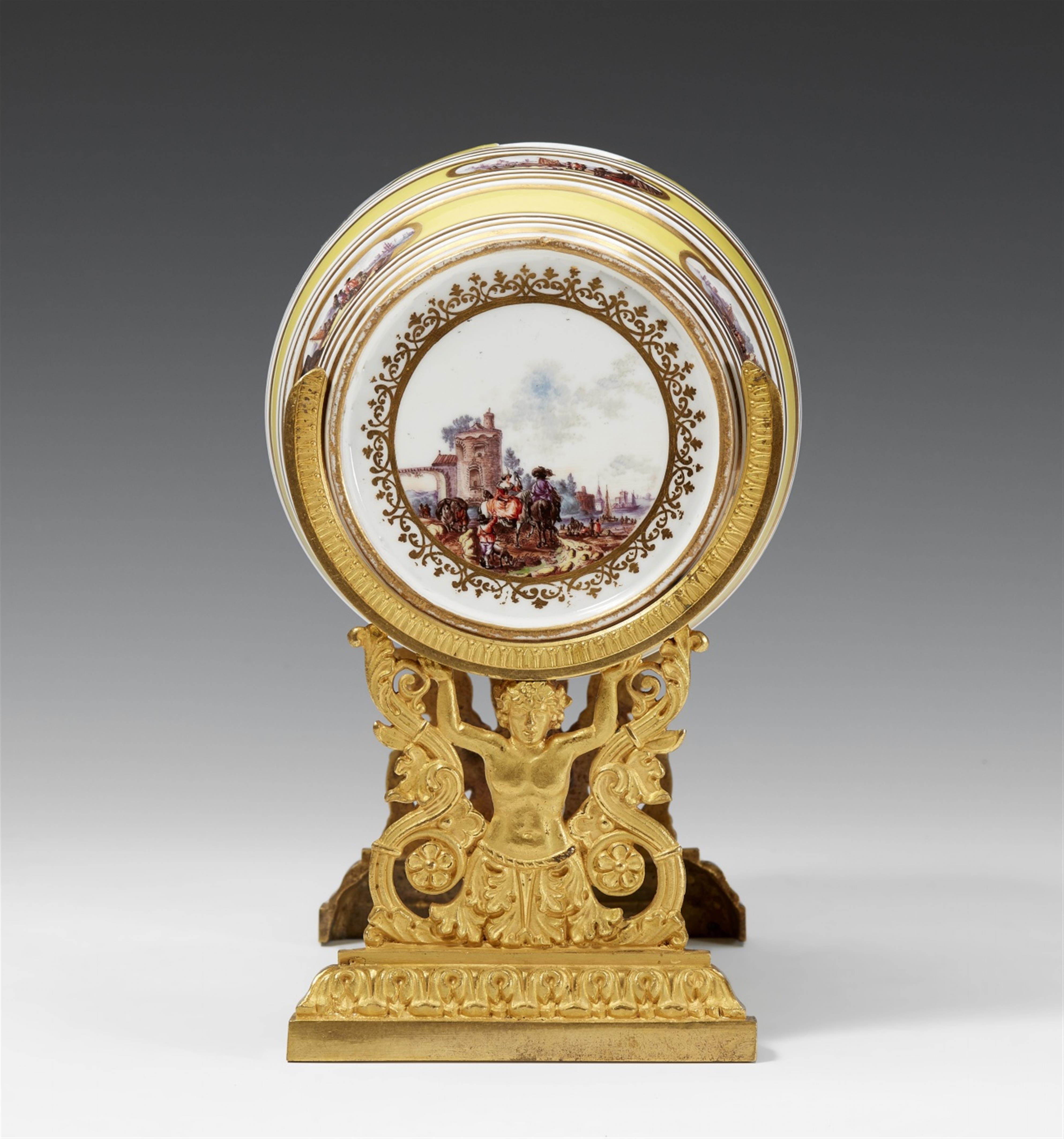 An ormolu mounted Meissen porcelain liquor barrel - image-2