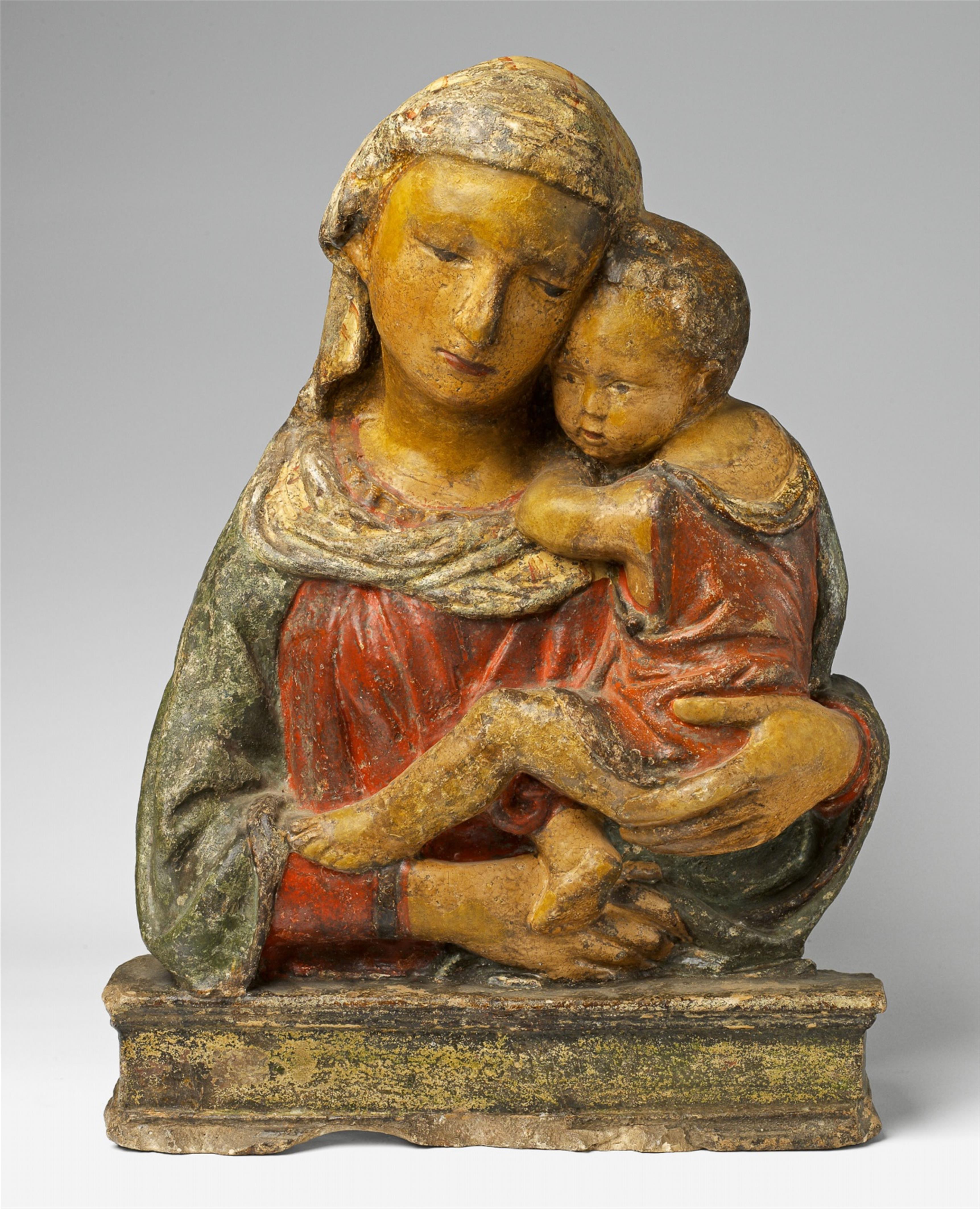 A polychromed plaster model of the Virgin and Child - image-1
