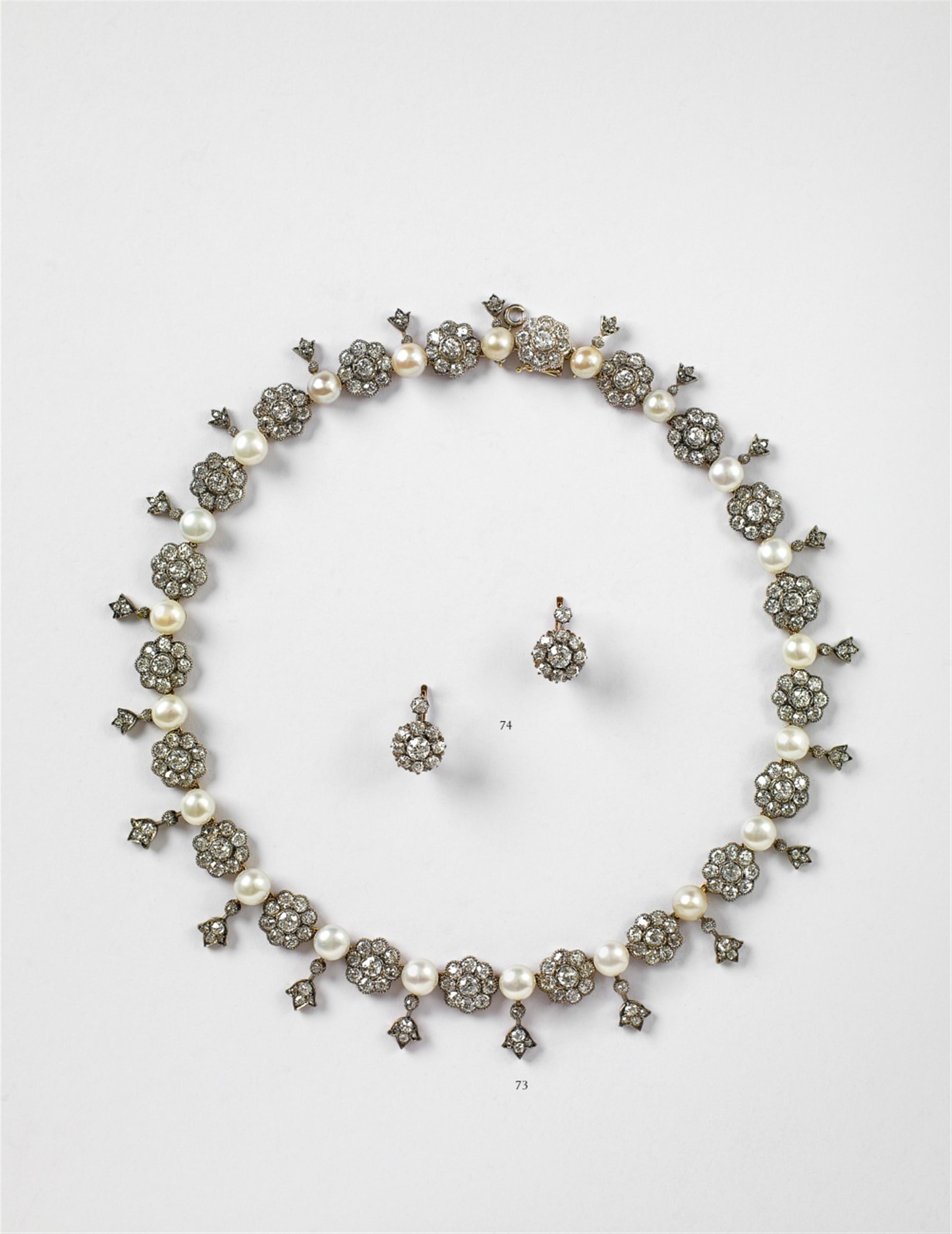A Belle Epoque pearl and diamond collier - image-1