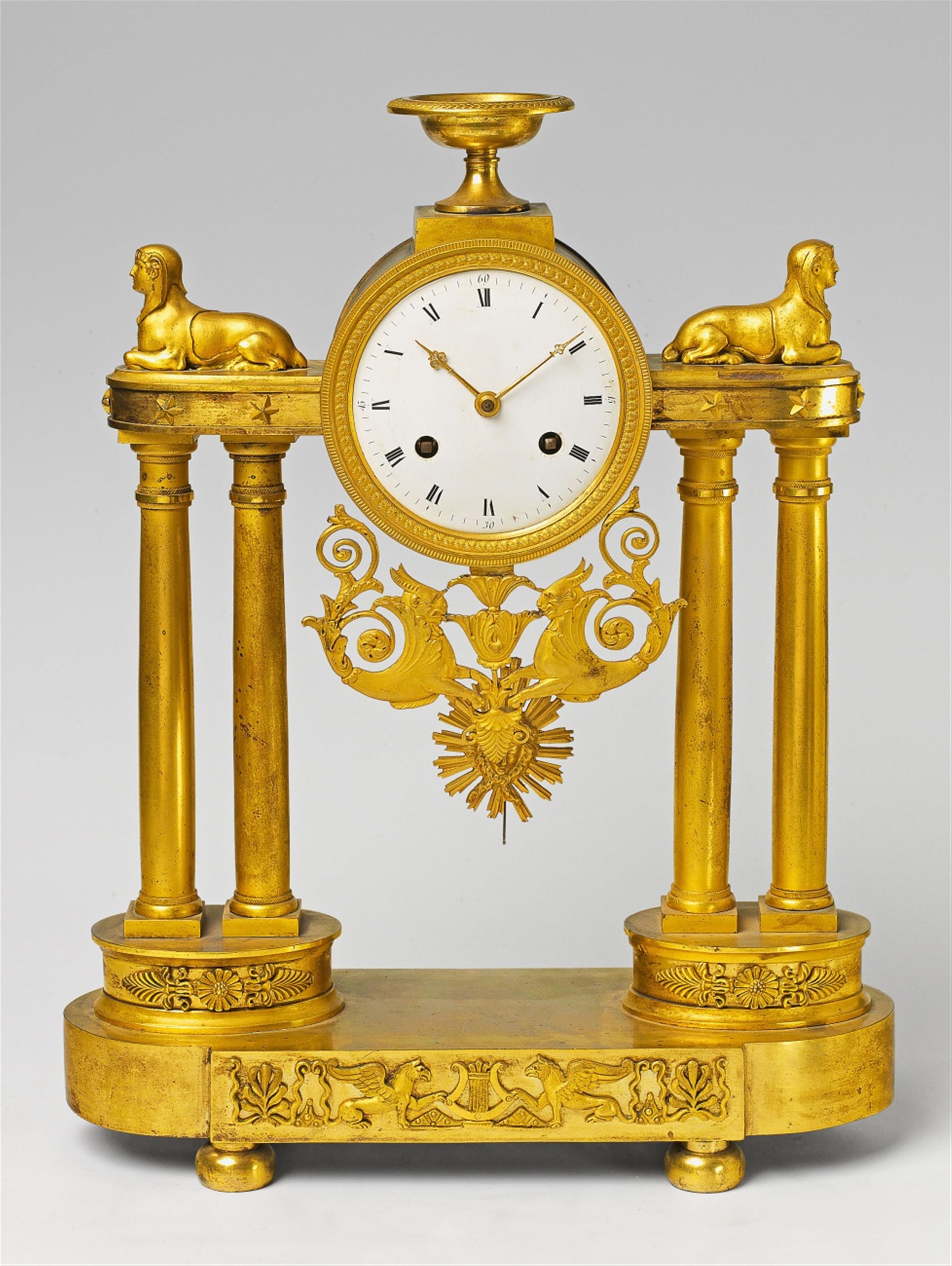 A Parisian ormolu Empire column clock - image-1