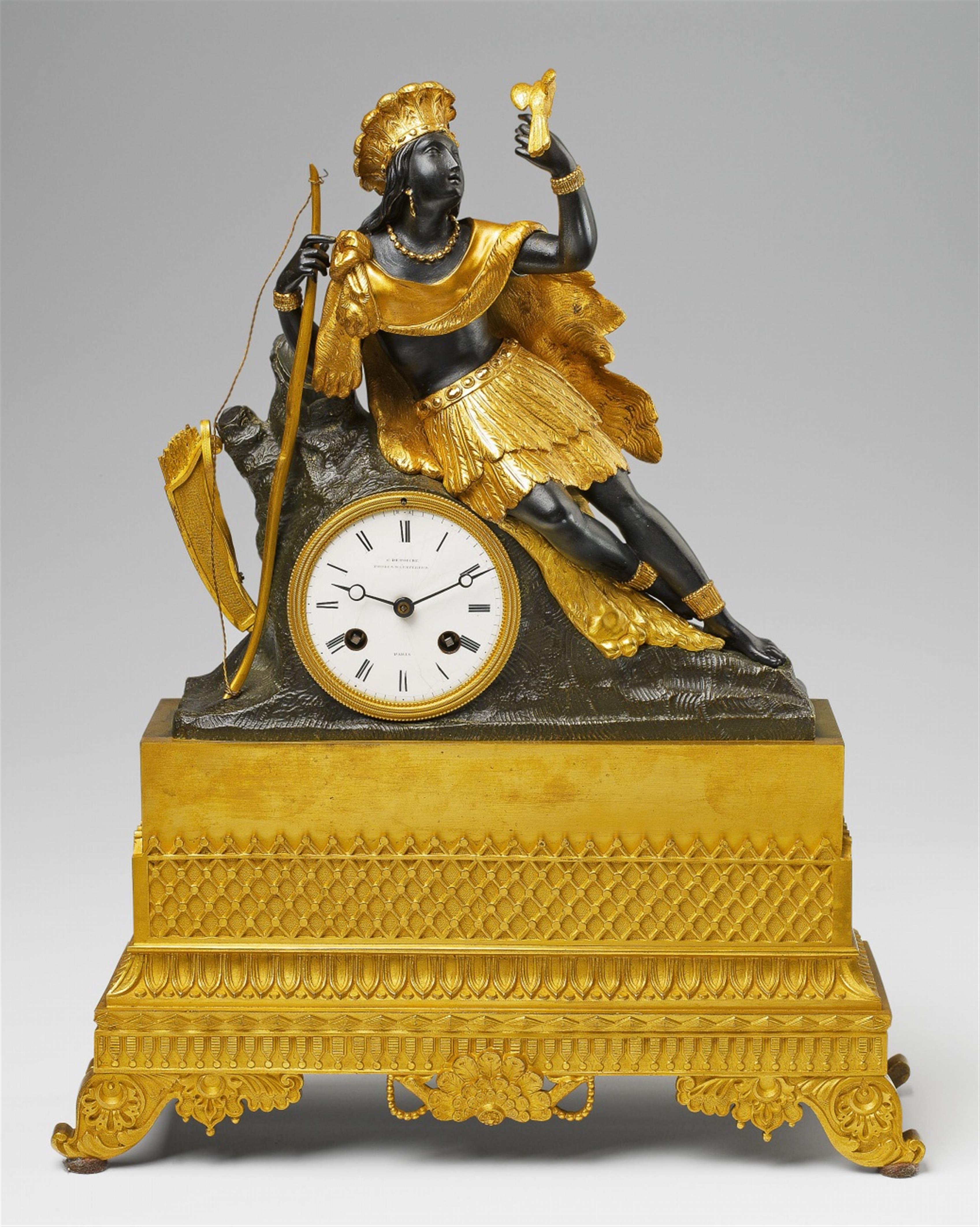 A Parisian Napoleon III era pendulum clock with an allegory of America - image-1