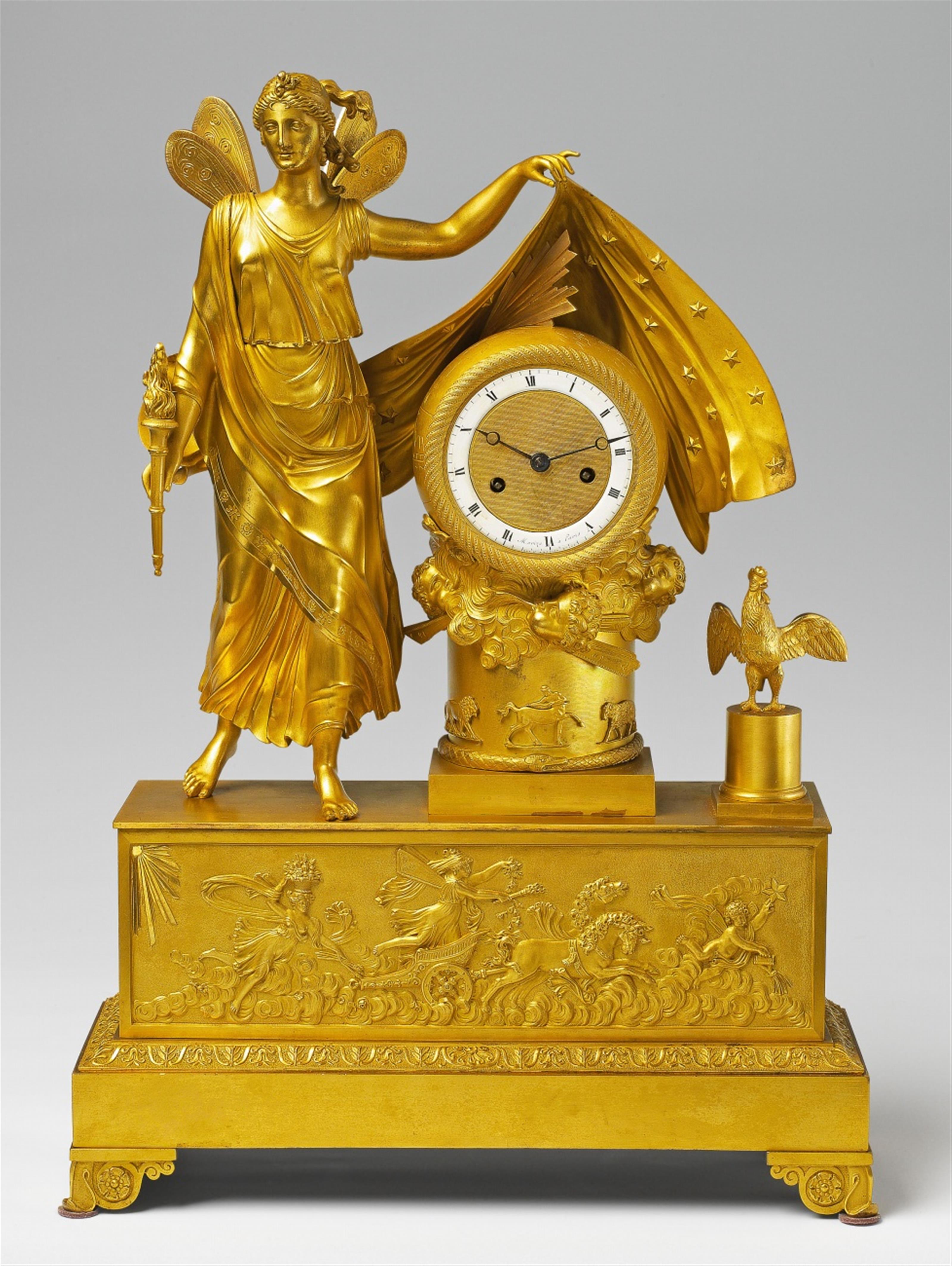 A Parisian Charles X pendulum clock with an allegory of night - image-1