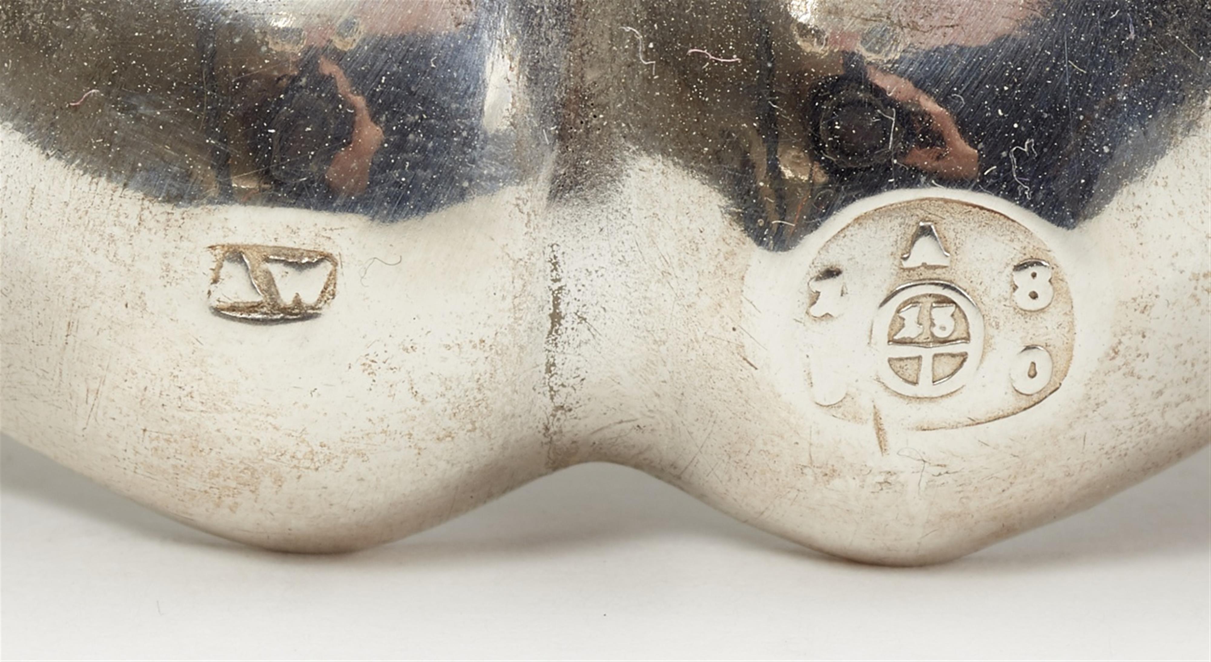 A pair of Vienna silver torah finials. Unidentified maker's mark "AW", 1850. - image-2