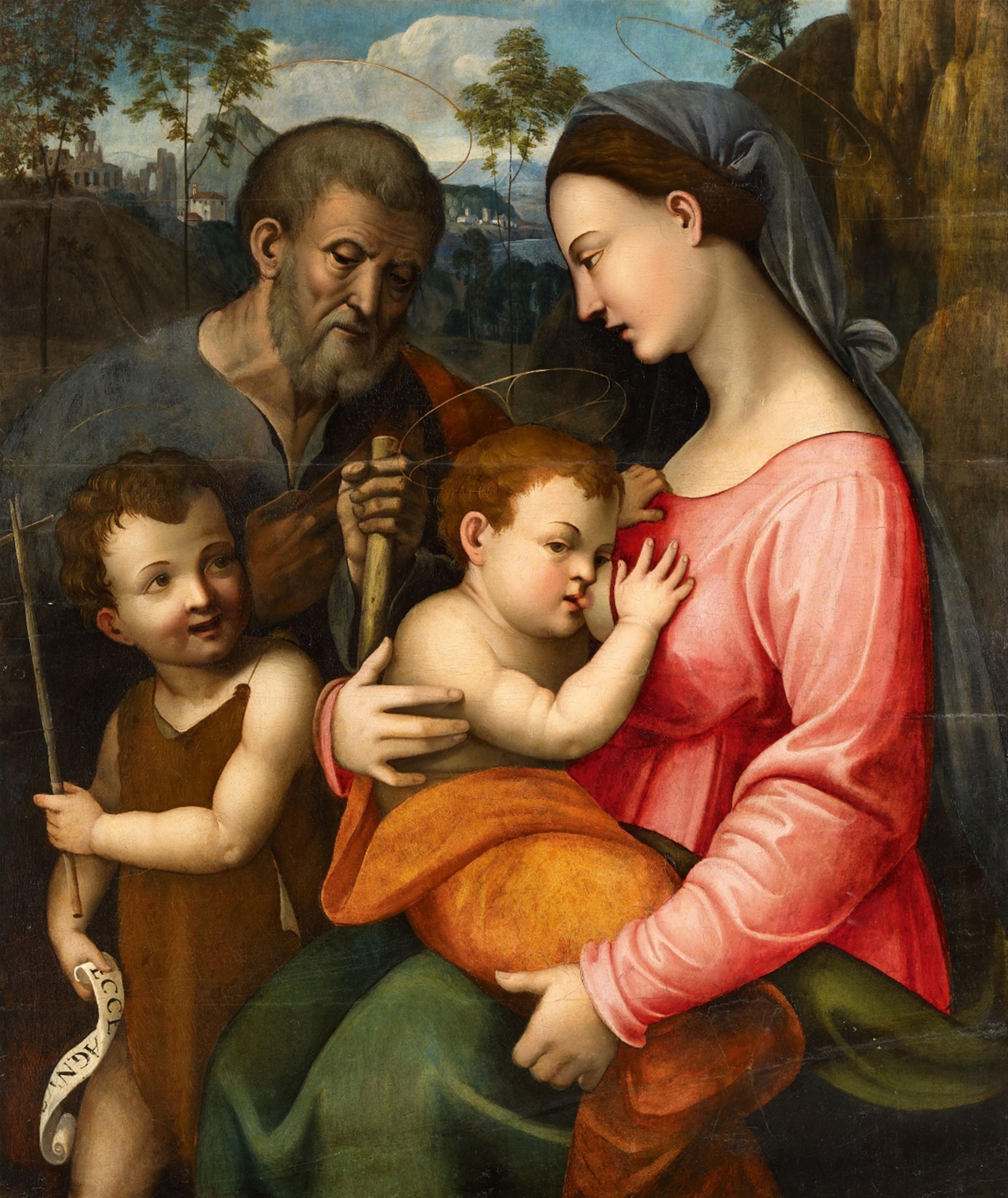 Florentine School, 16th century - The Holy Family with Saint John the Baptist - image-1