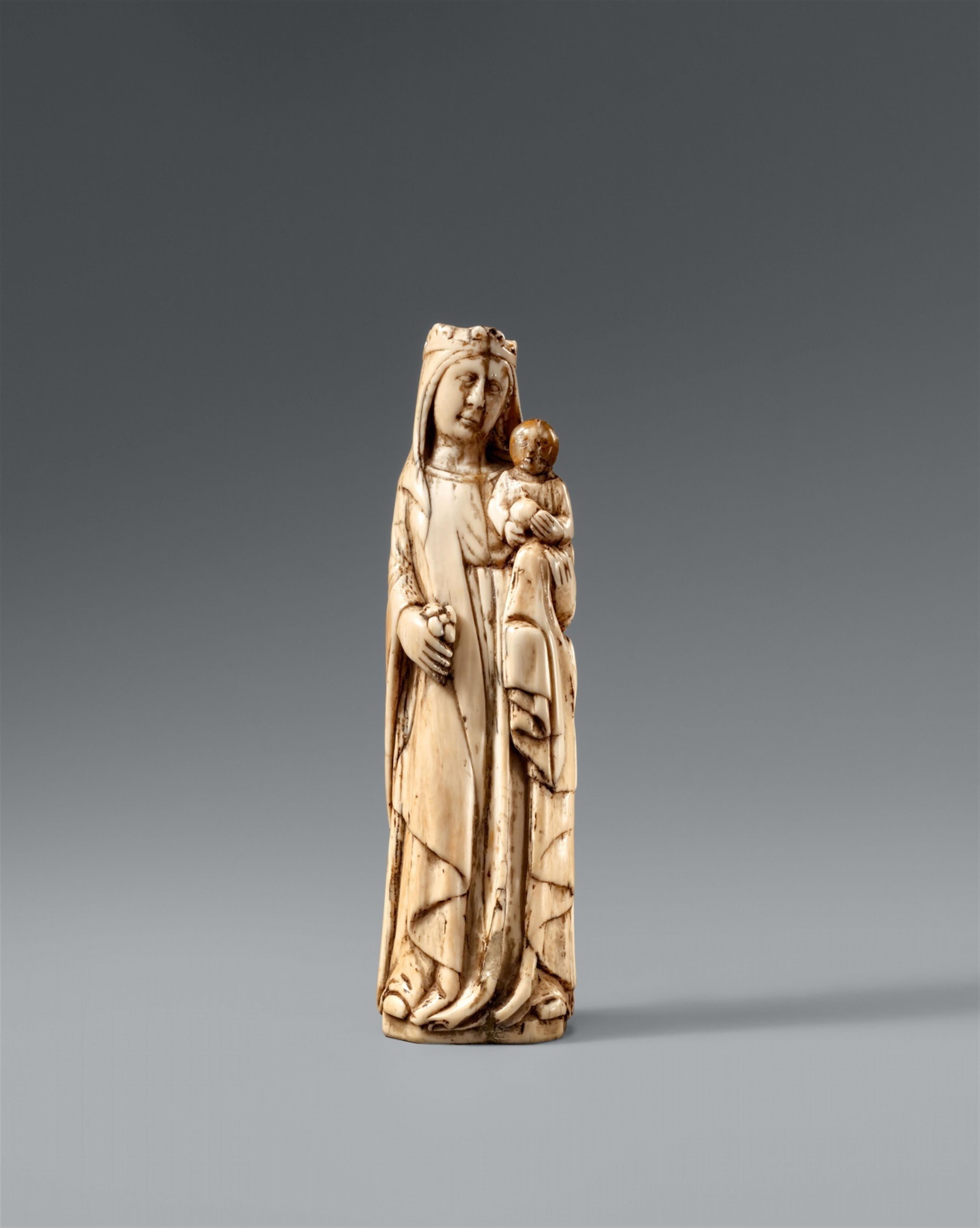 France mid-14th century - A mid-14th century French ivory figure of the Virgin and Child. - image-1