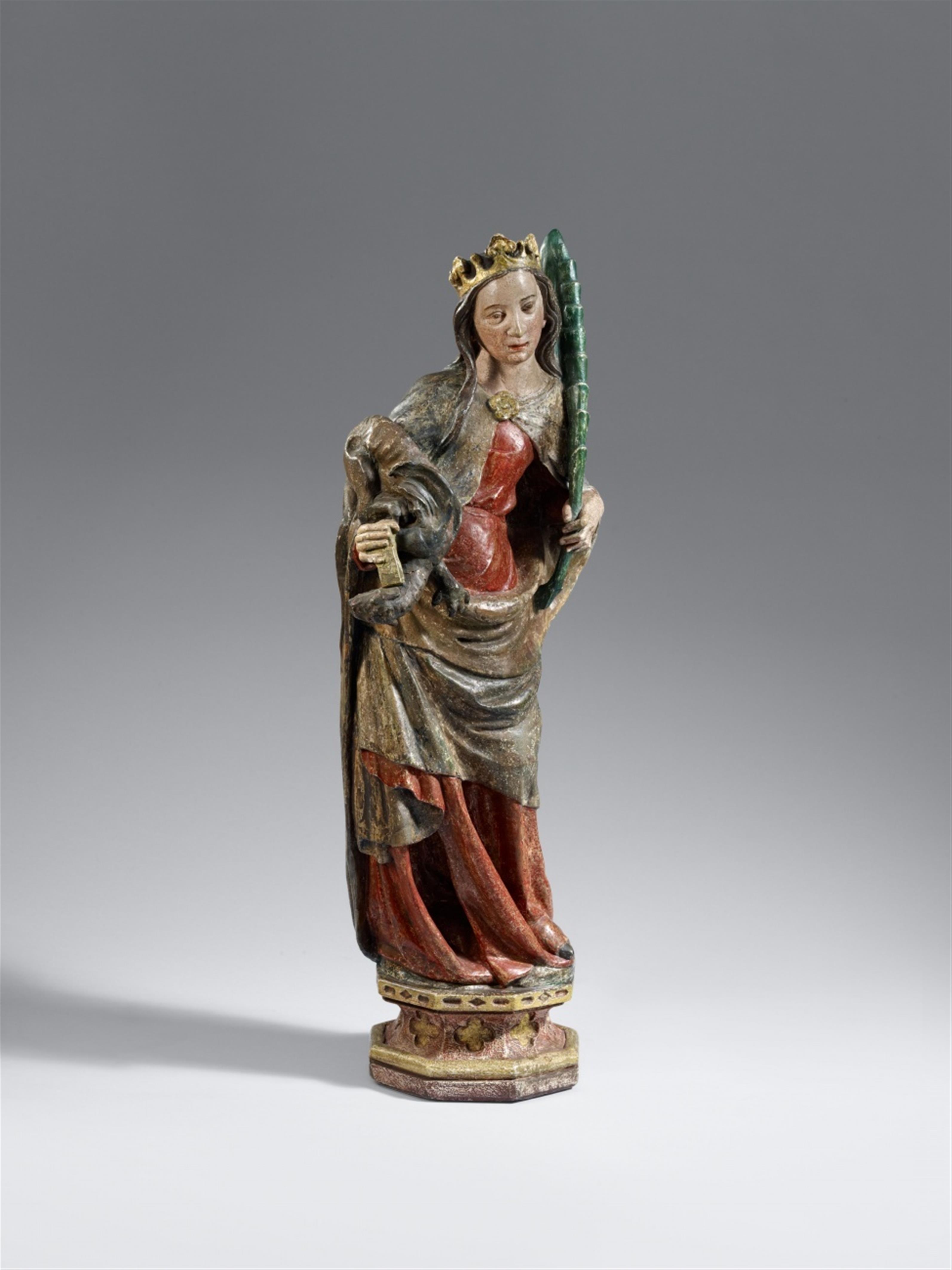 Austria circa 1360/1365 - An Austrian sandstone figure of Saint Margaret, circa 1360/1365. - image-1