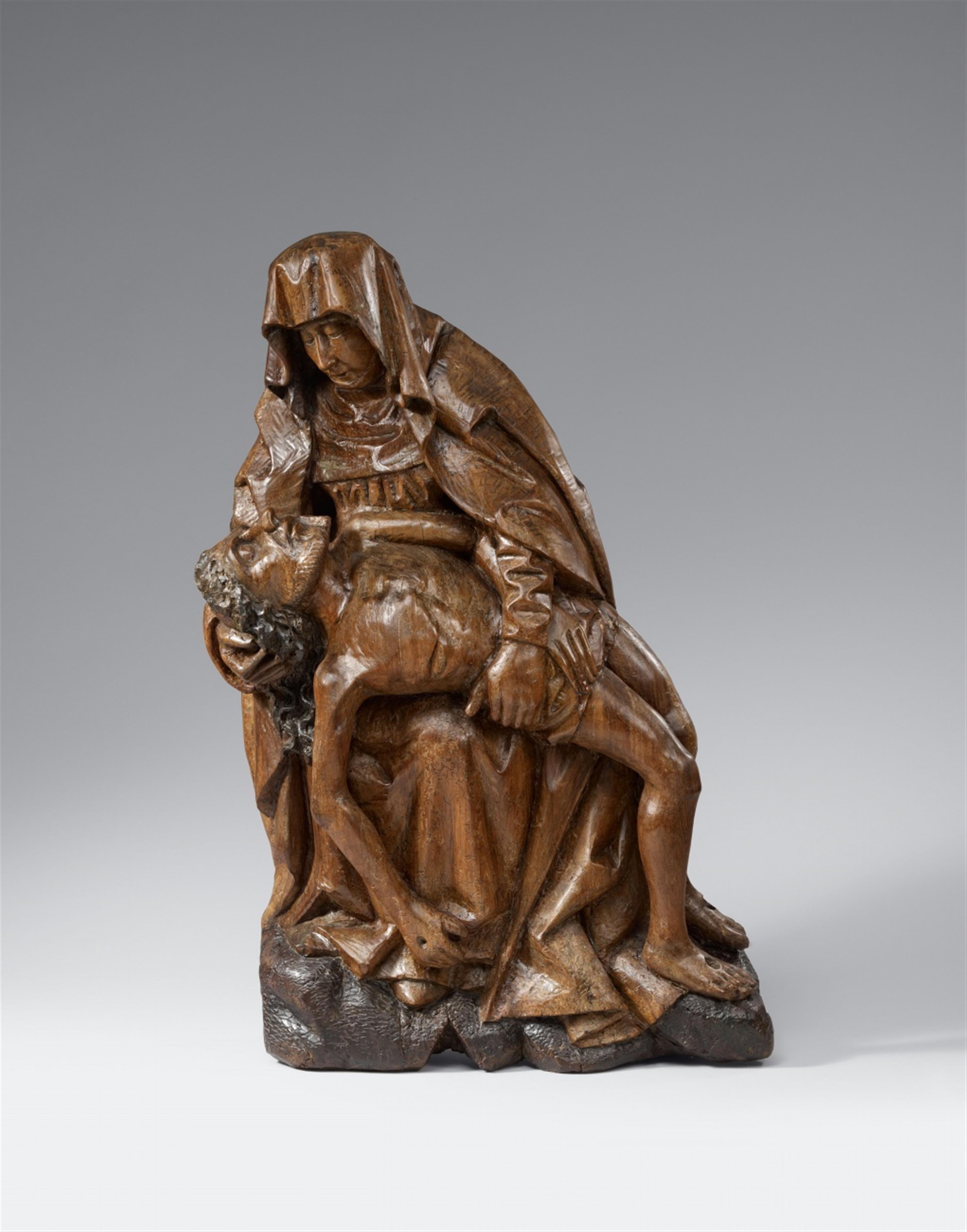 Netherlands second half 15th century - A Netherlandish carved wooden pietà, second half 15th century - image-1