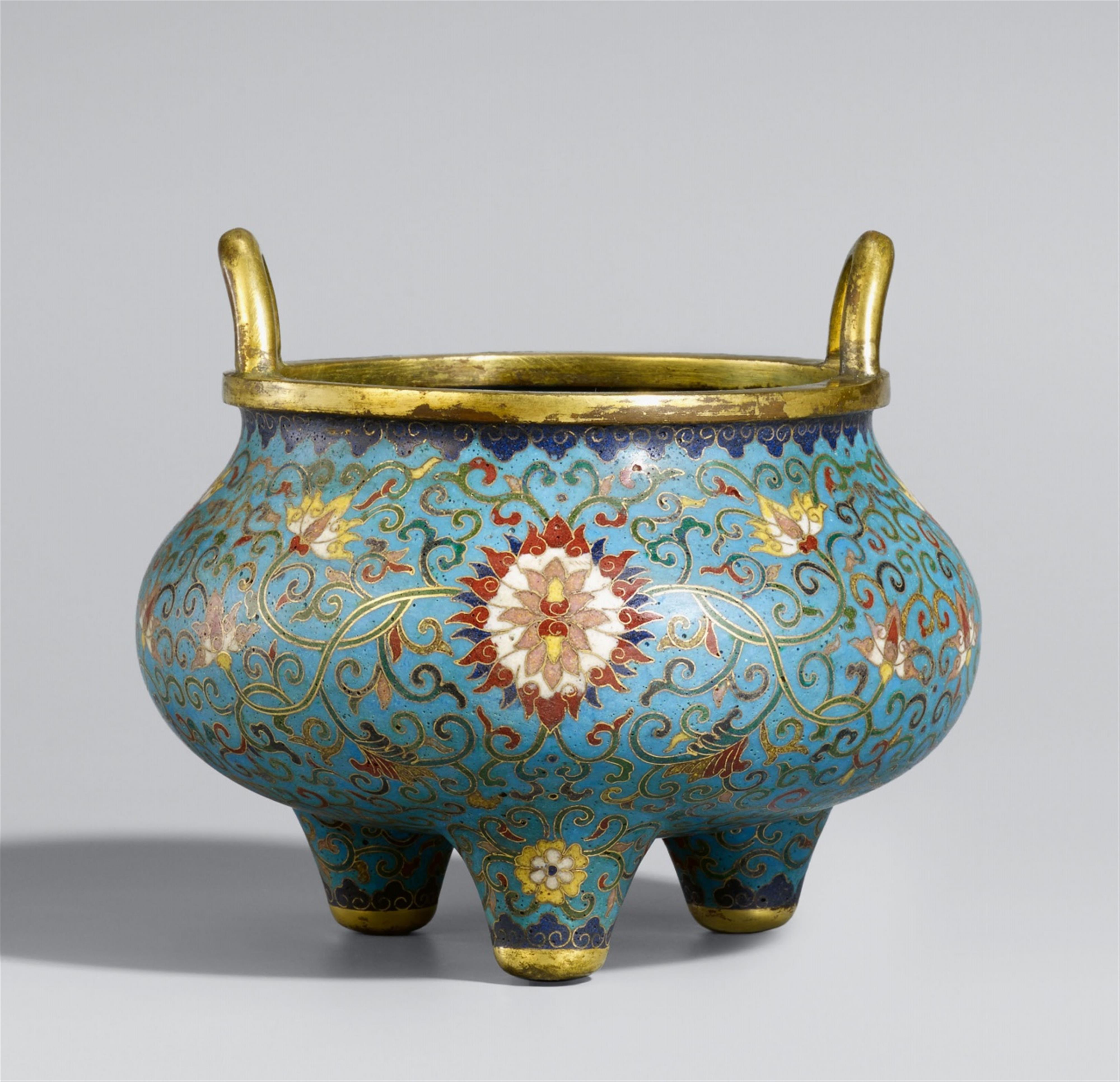 A cloisonné enamel incense burner. 19th century - image-1