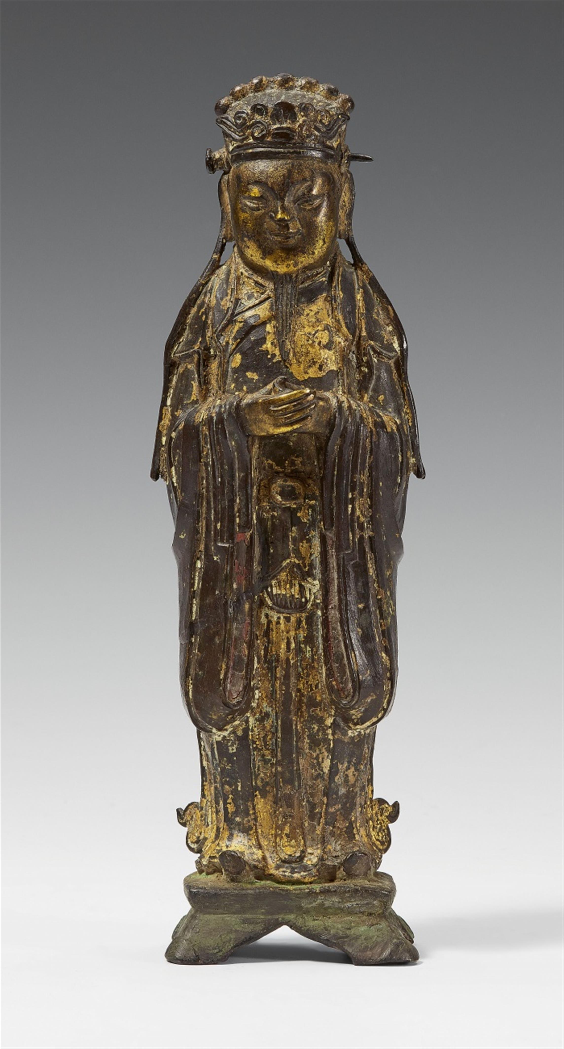 A bronze figure of a young Daoist emperor. 17th/18th century - image-1