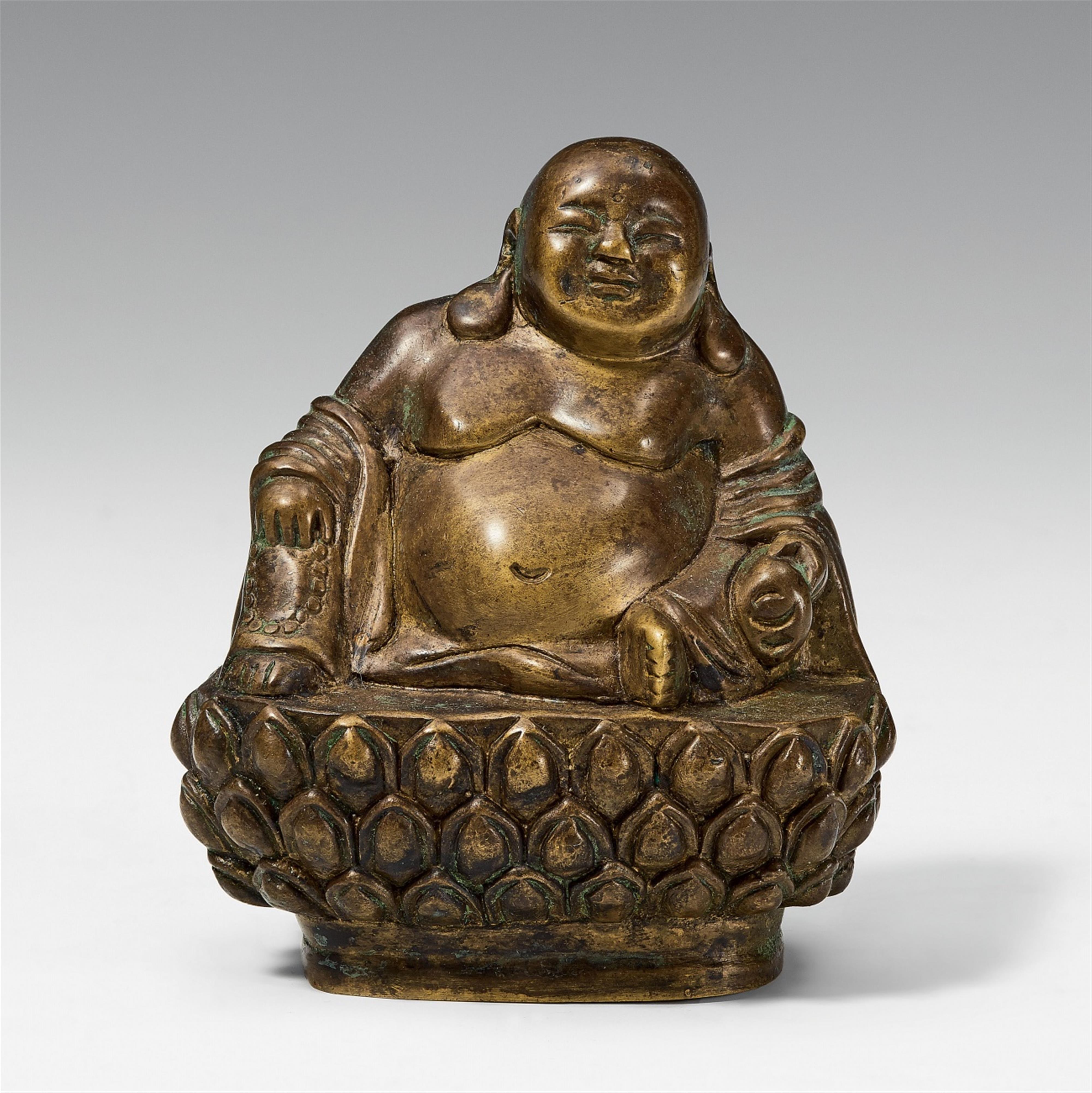 A bronze figure of Milefo, also called Budai. Late Qing dynasty. - image-2