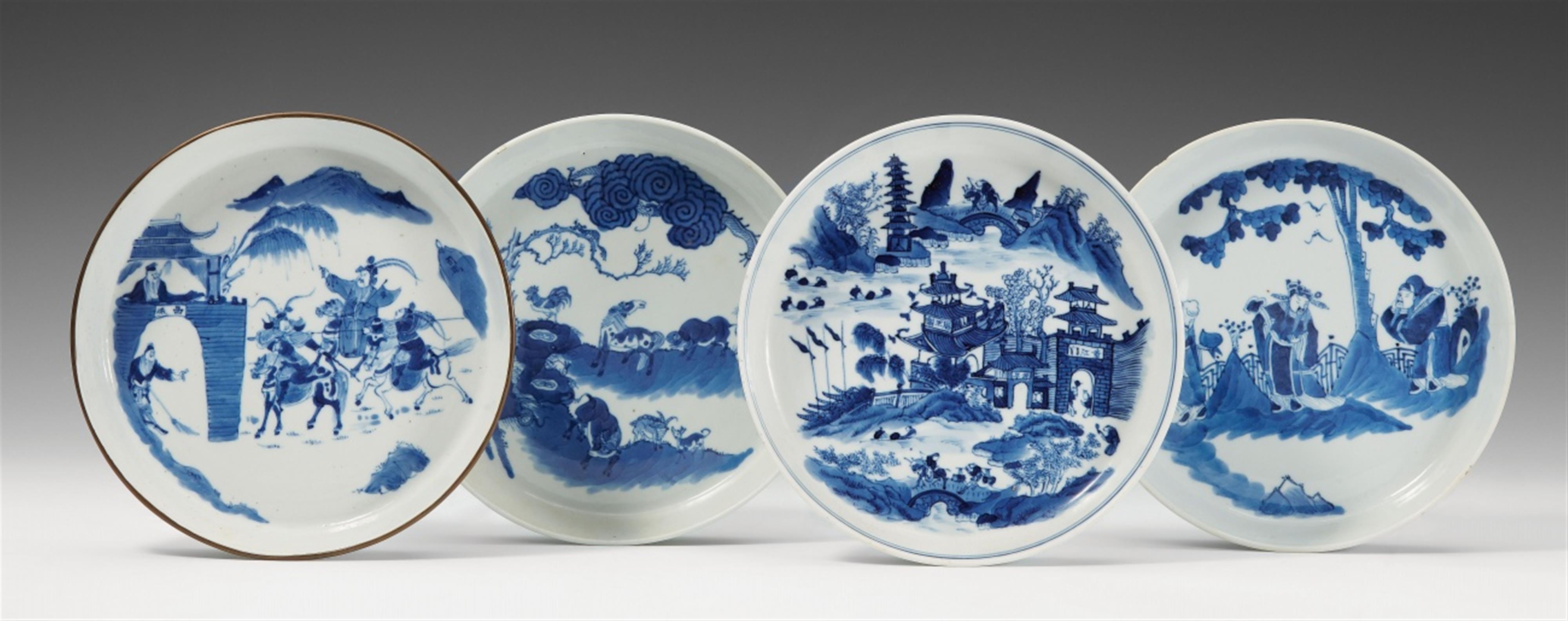 Four blue and white Bleu de Hue dishes. 19th century - image-1