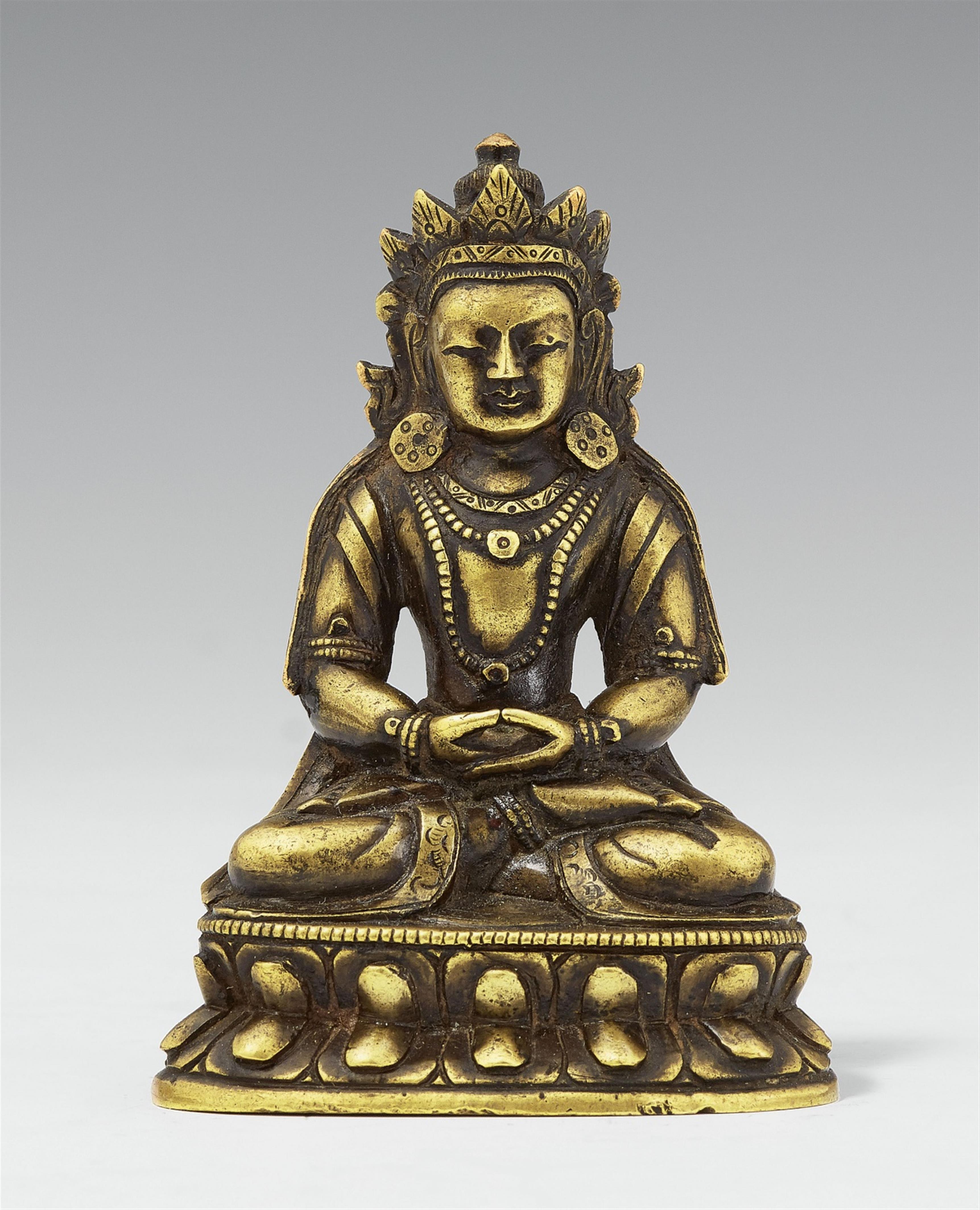 A Sinotibetan bronze figure of Buddha Amitayus. 18th century - image-1