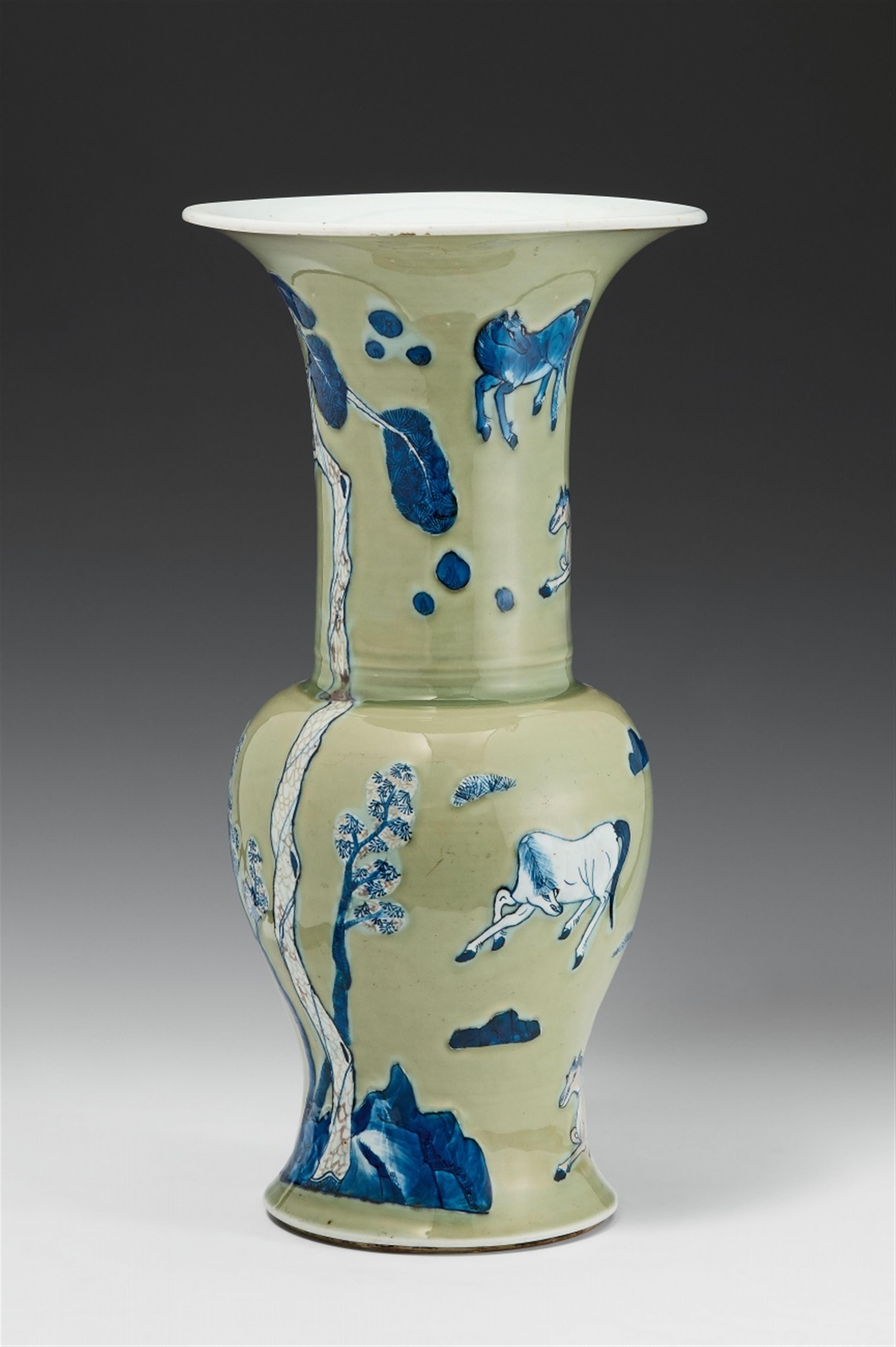 A celadon-ground yenyen vase - image-1