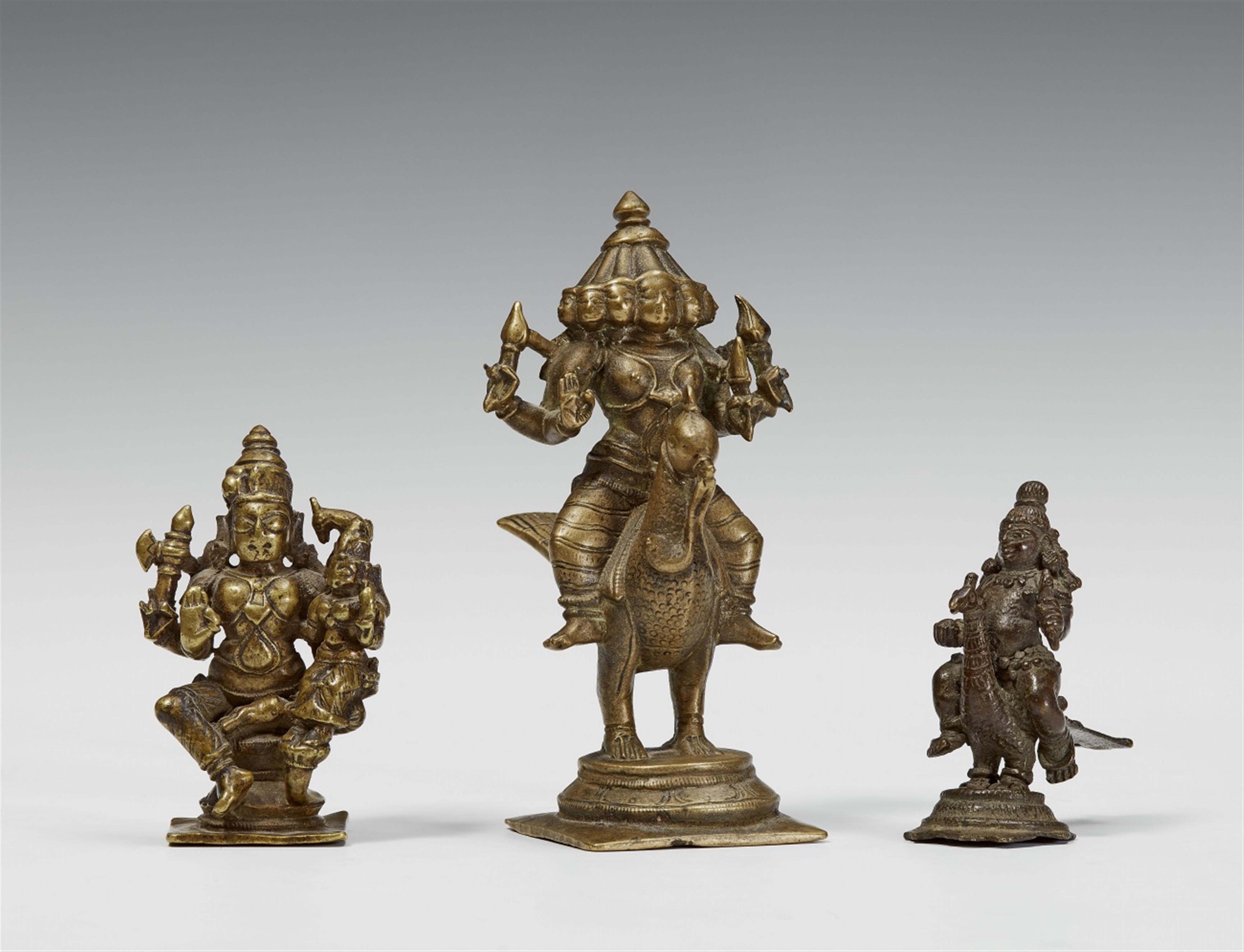 Three South Indian Shivaistic bronze figures. 17th/19th century - image-1