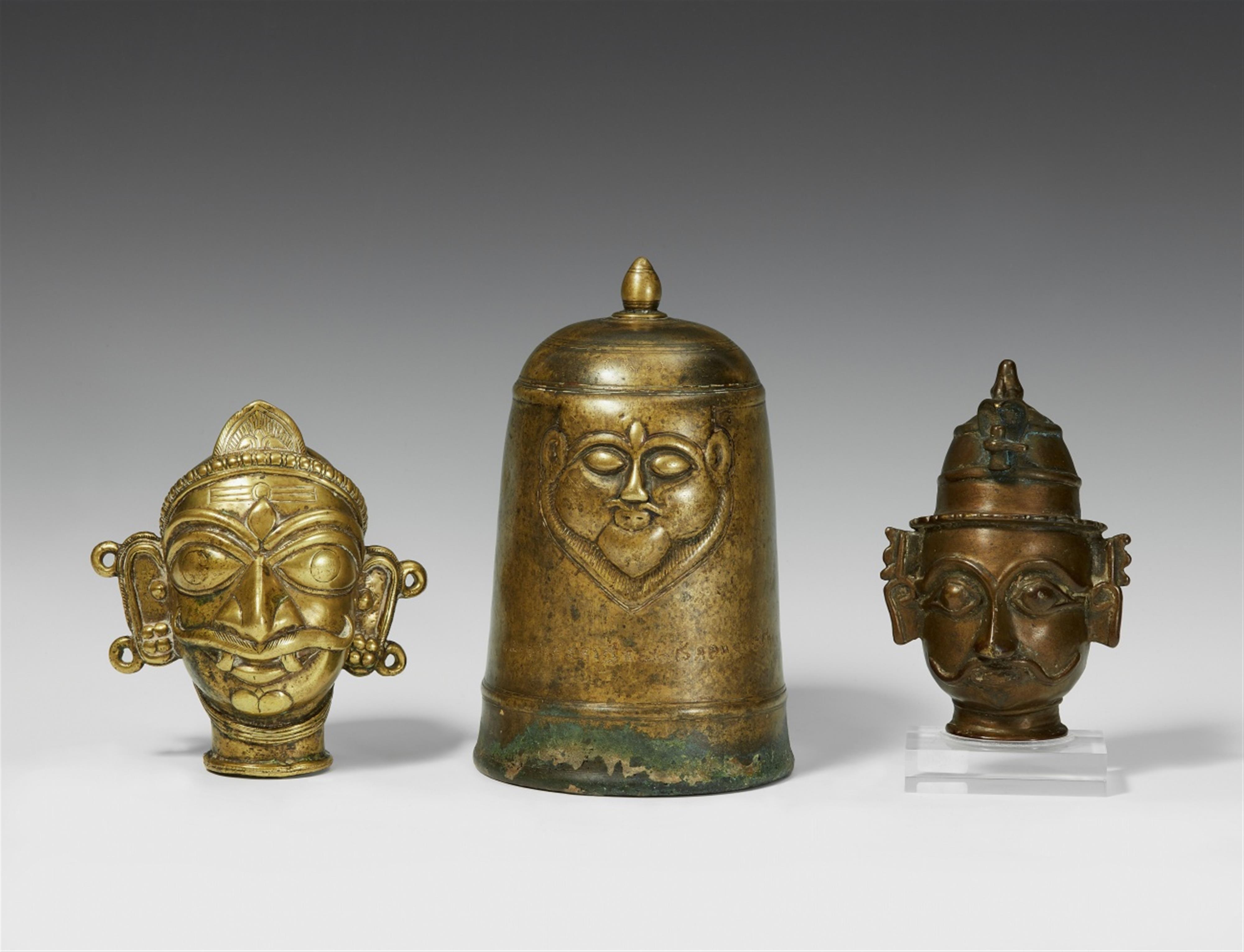 Three Maharashtra brass masks. 19th century - image-1