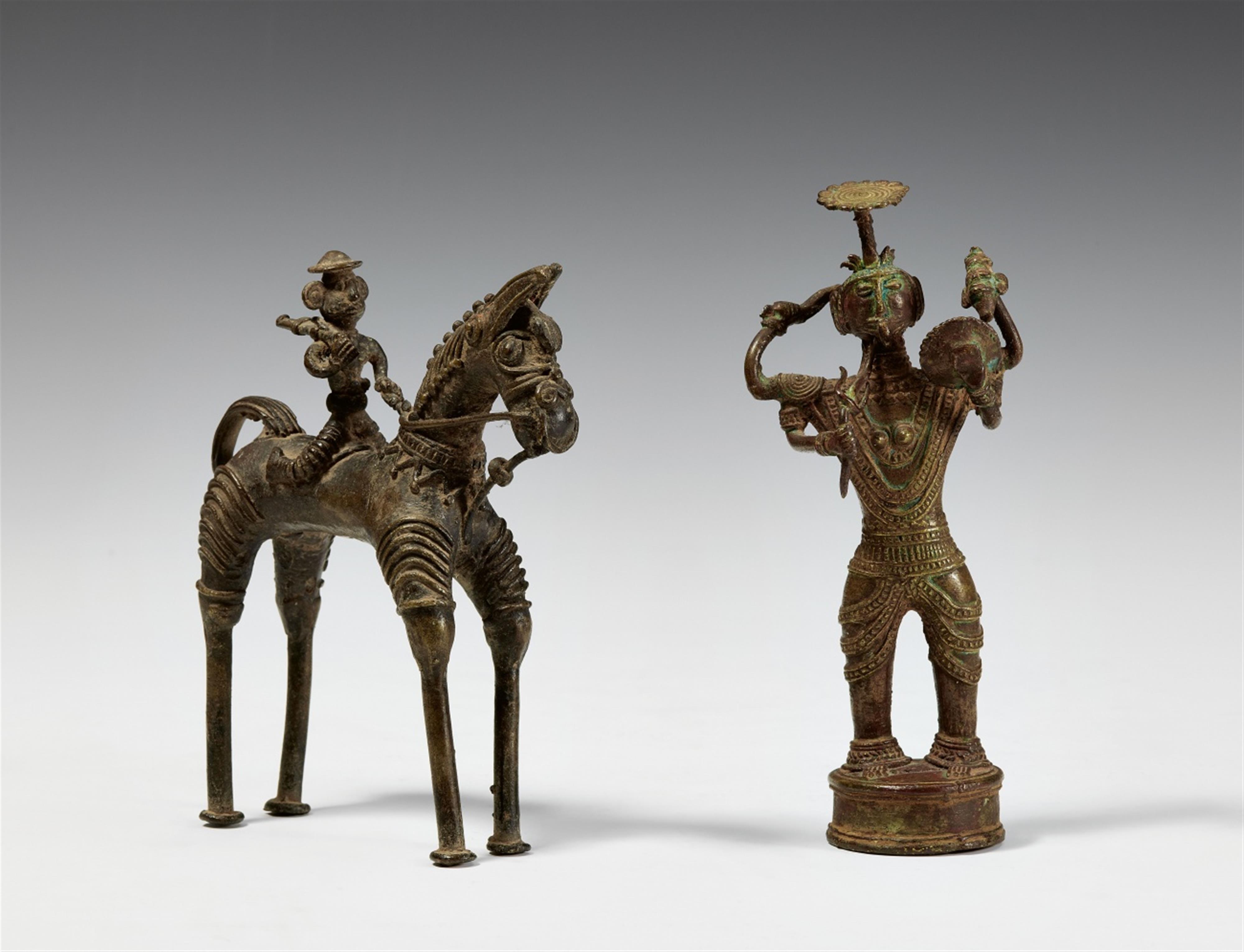 Zwei Figuren. Bronze. Zentralindien, Chhattisgarh, Bastar. 20. Jh. - image-1