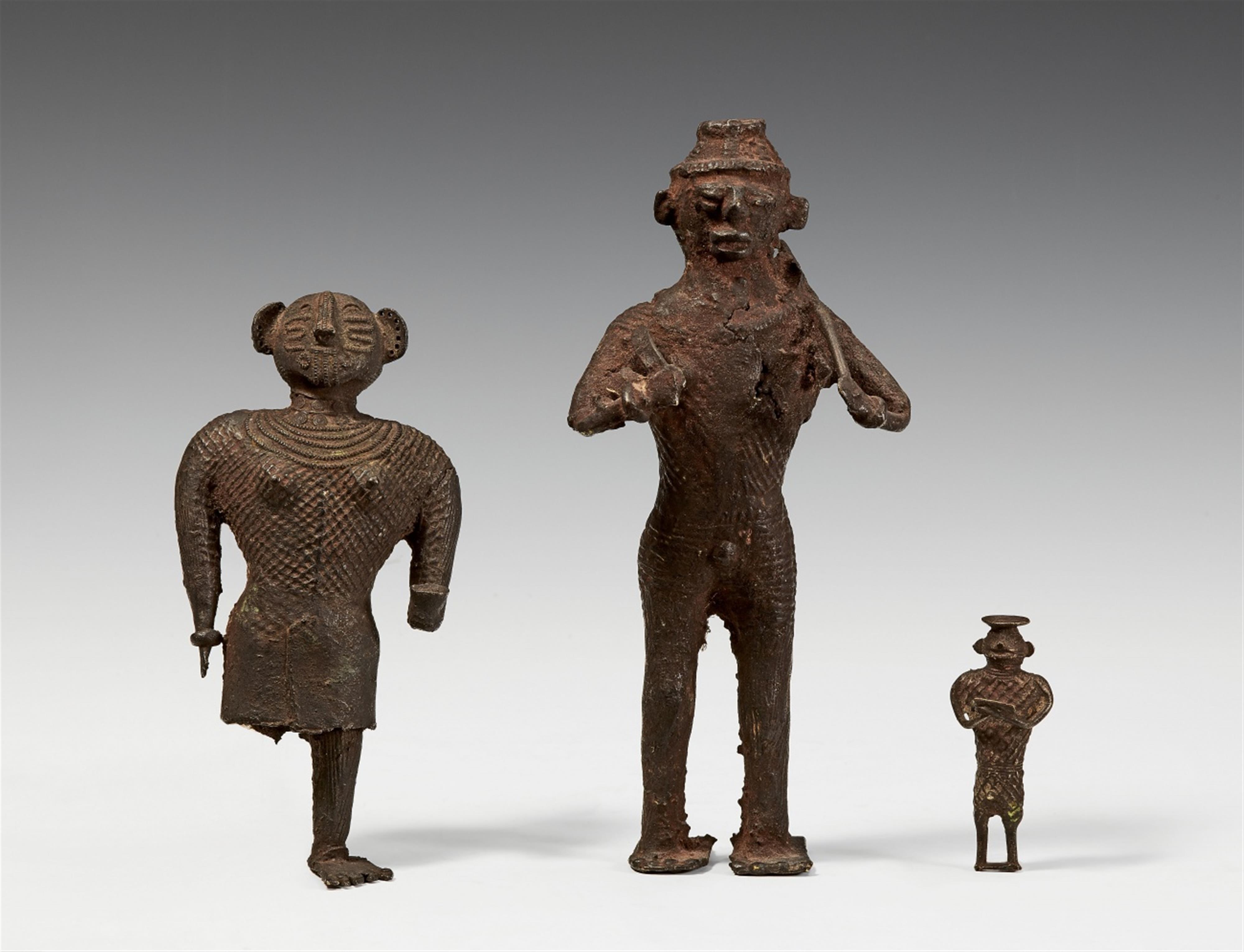 Three Maliah Kondh tribe copper alloy figures. Orissa/Andhra Pradesh border region. 20th century - image-1