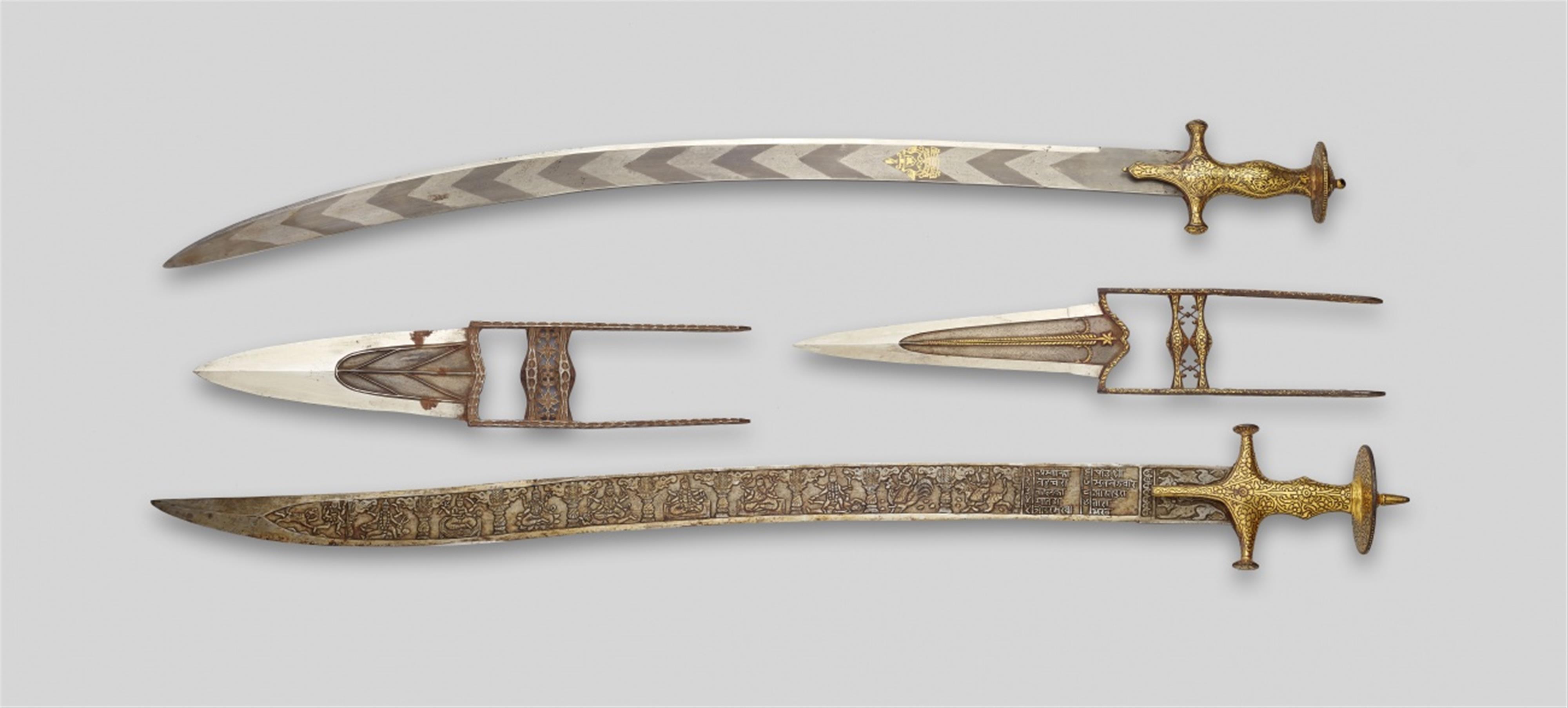 Two Rajasthani swords (talwar) and two daggers (katar). 19th century - image-1