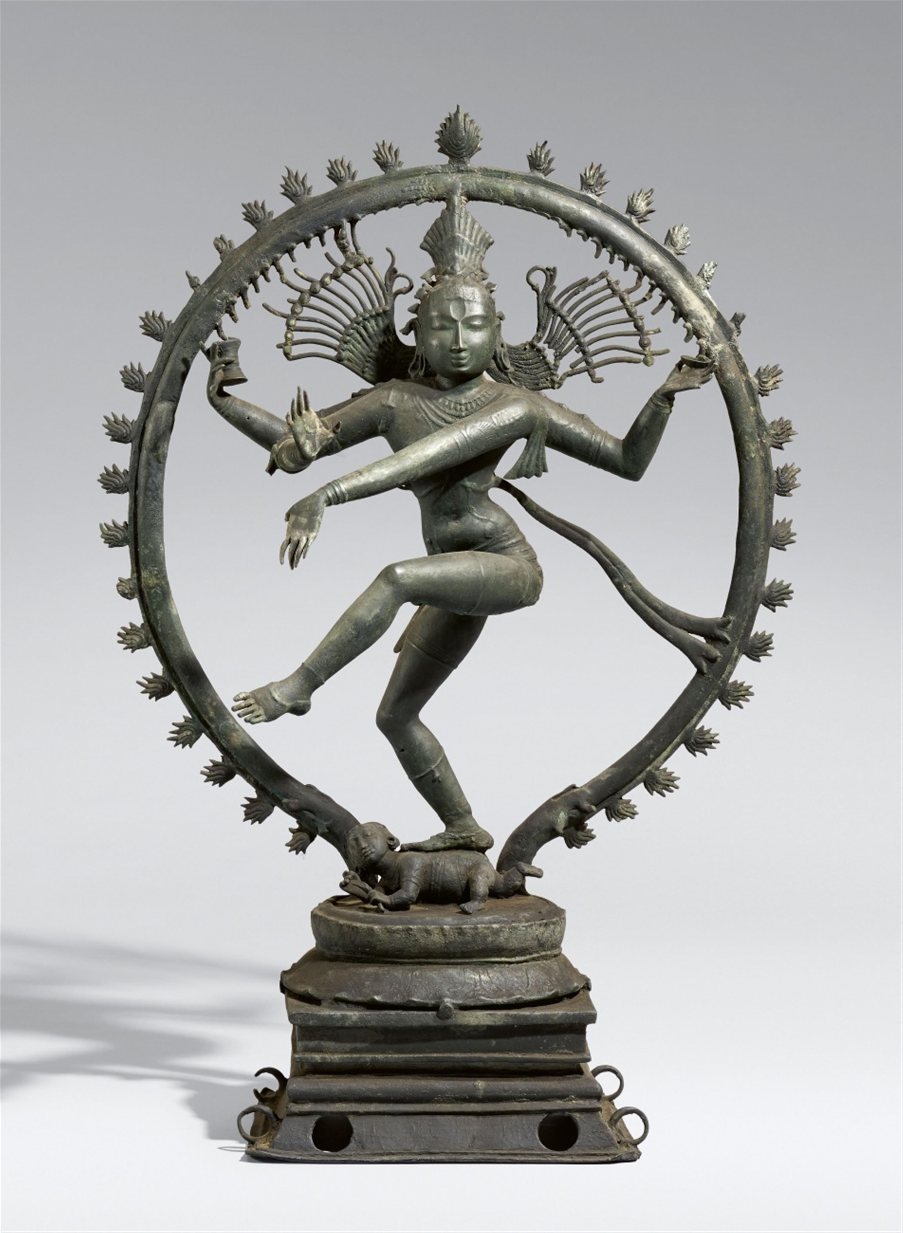 A large South Indian Chola-style bronze figure of Shiva Nataraja - image-1