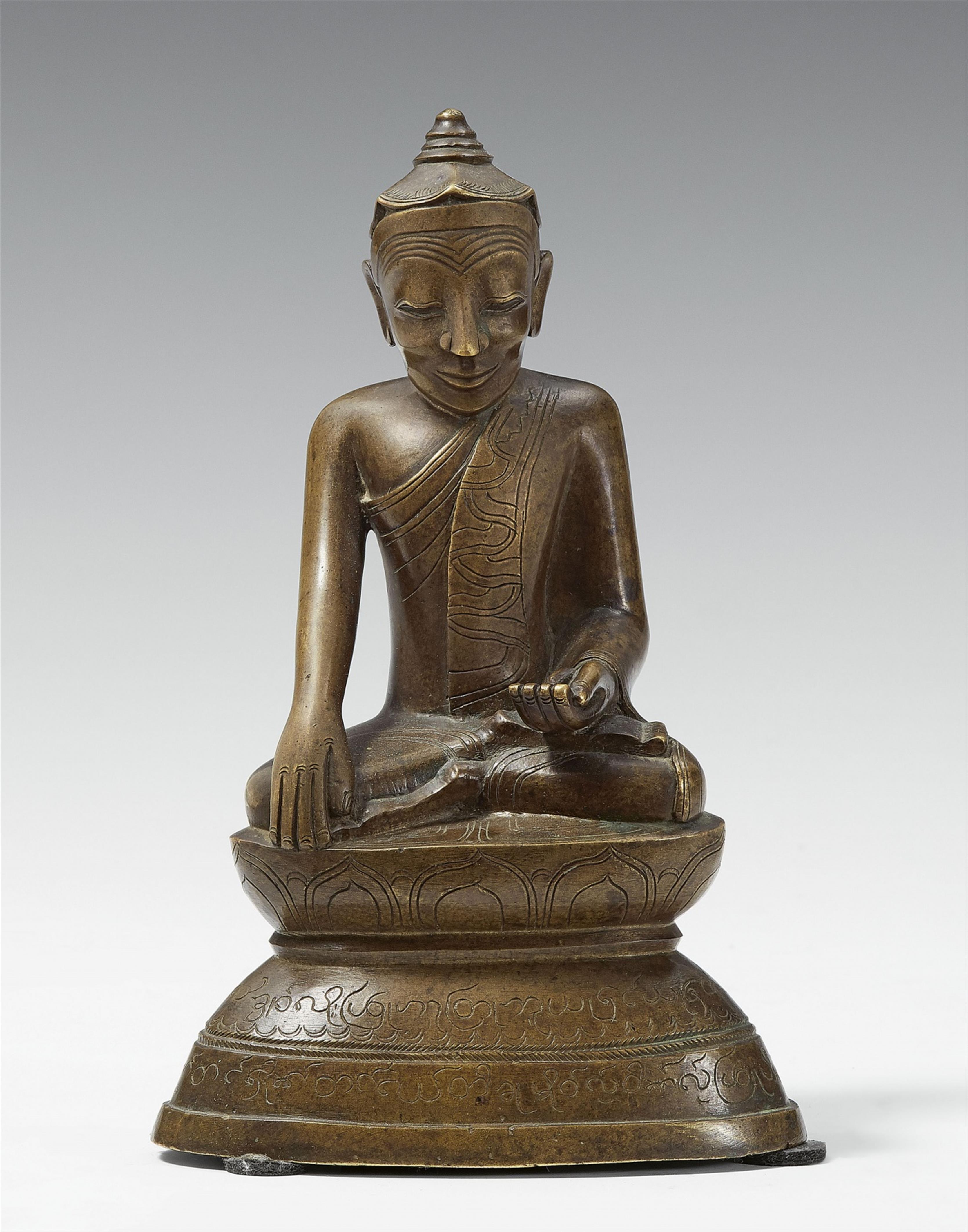 Lotos-Buddha. Bronze. Birma. 18. Jh. - image-1