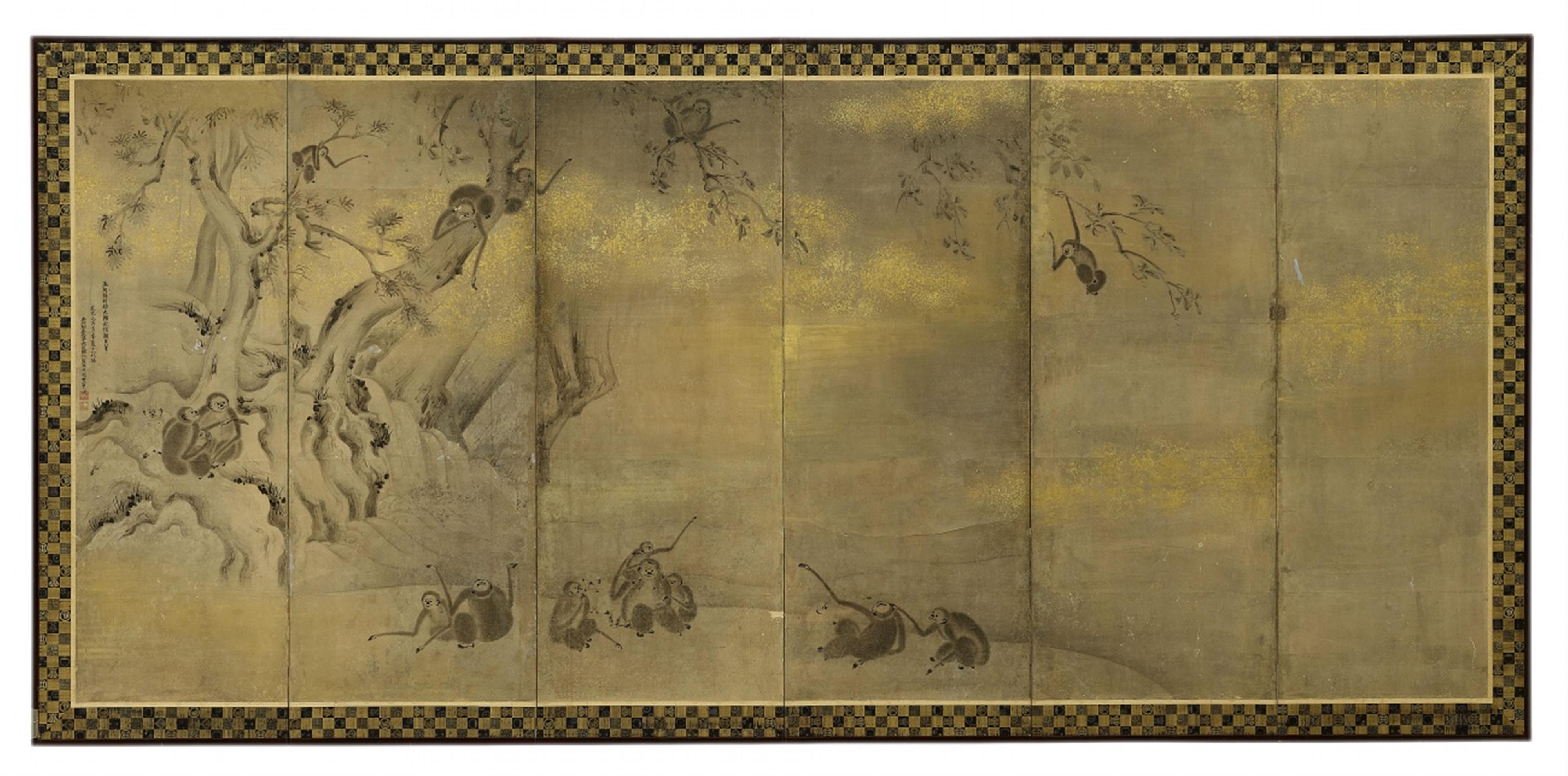 A six panel screen by an anonymous painter. 17th/18th century - image-1