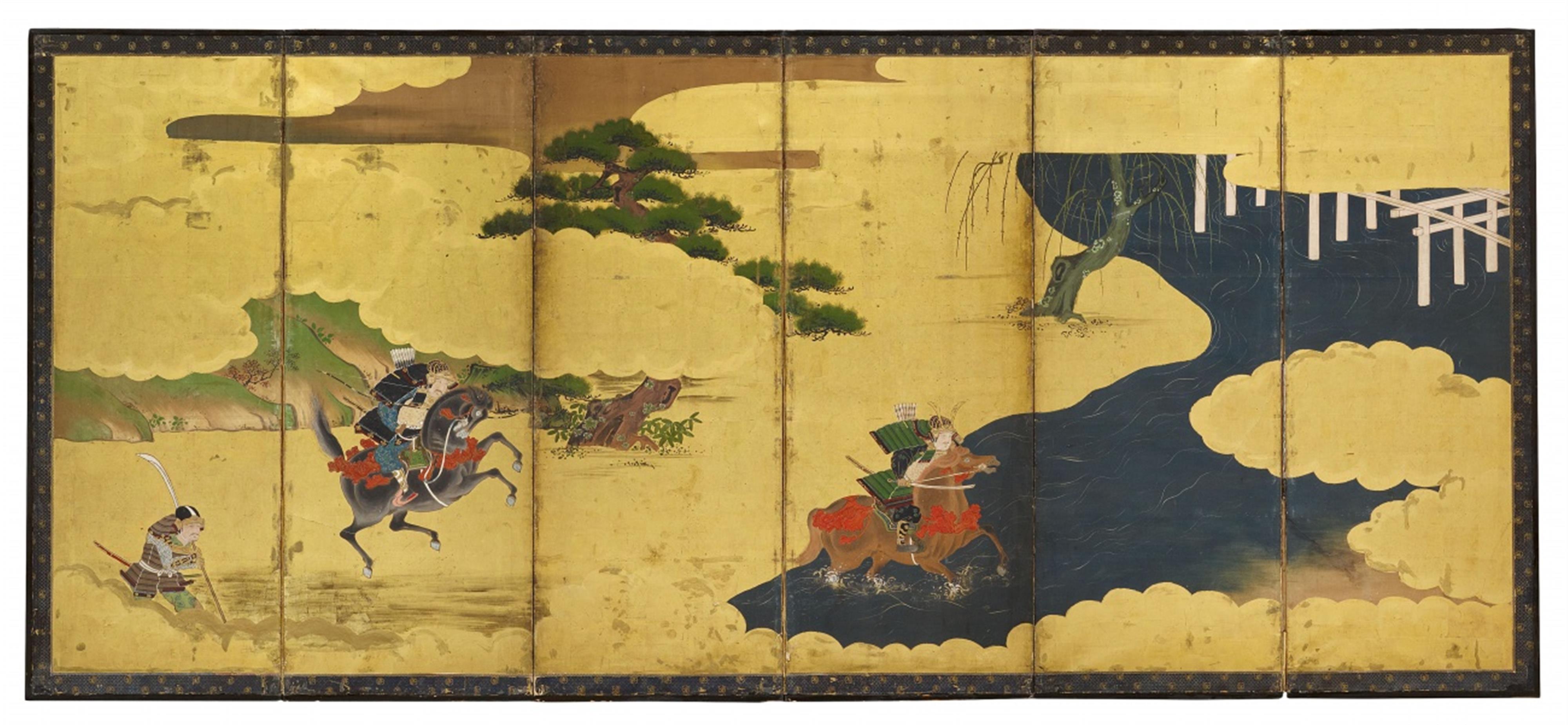 A six-panel screen by an anonymous artist. 18th/early 19th century - image-1