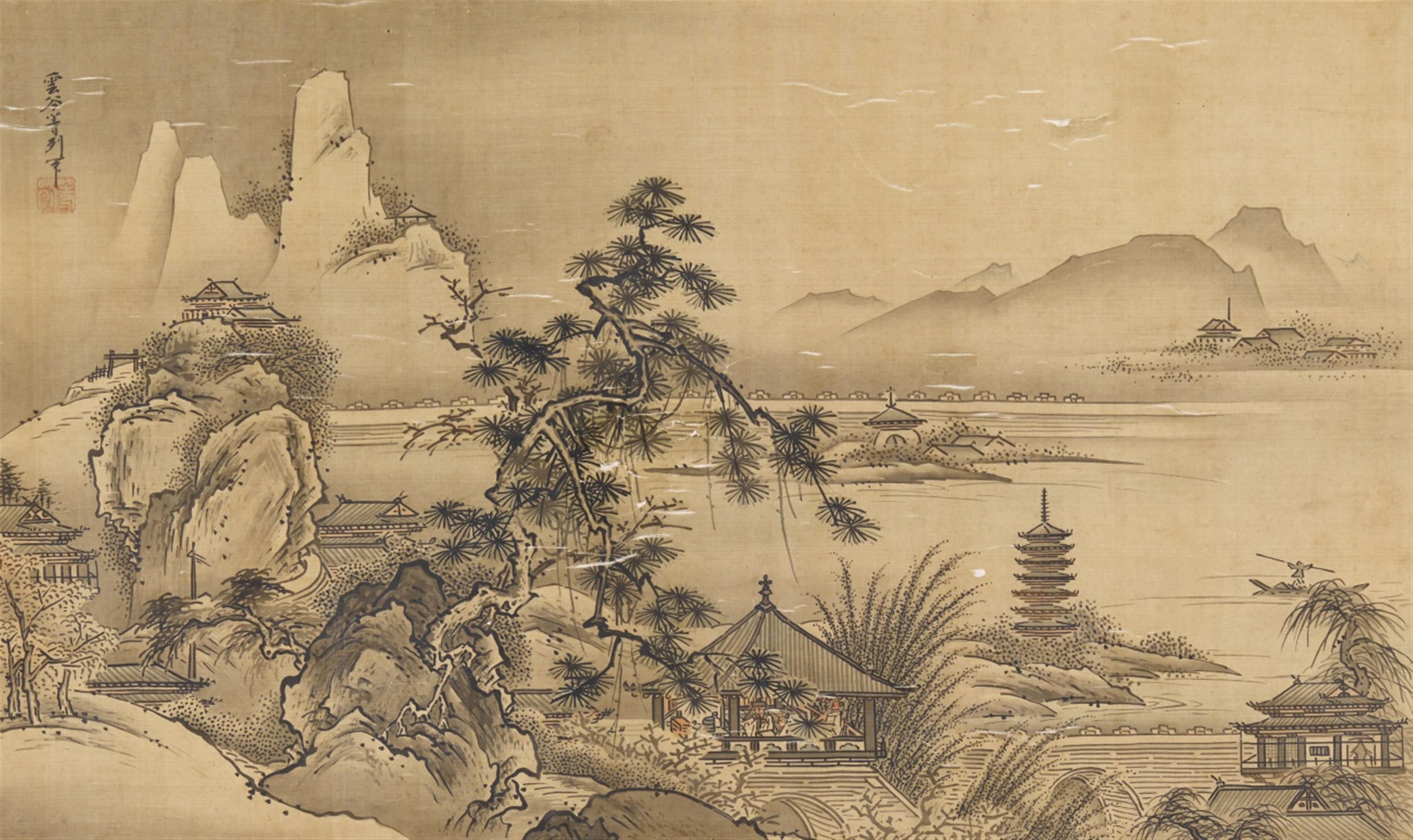 A large hanging scroll by Unkoku Tôretsu (?-1741) - image-1