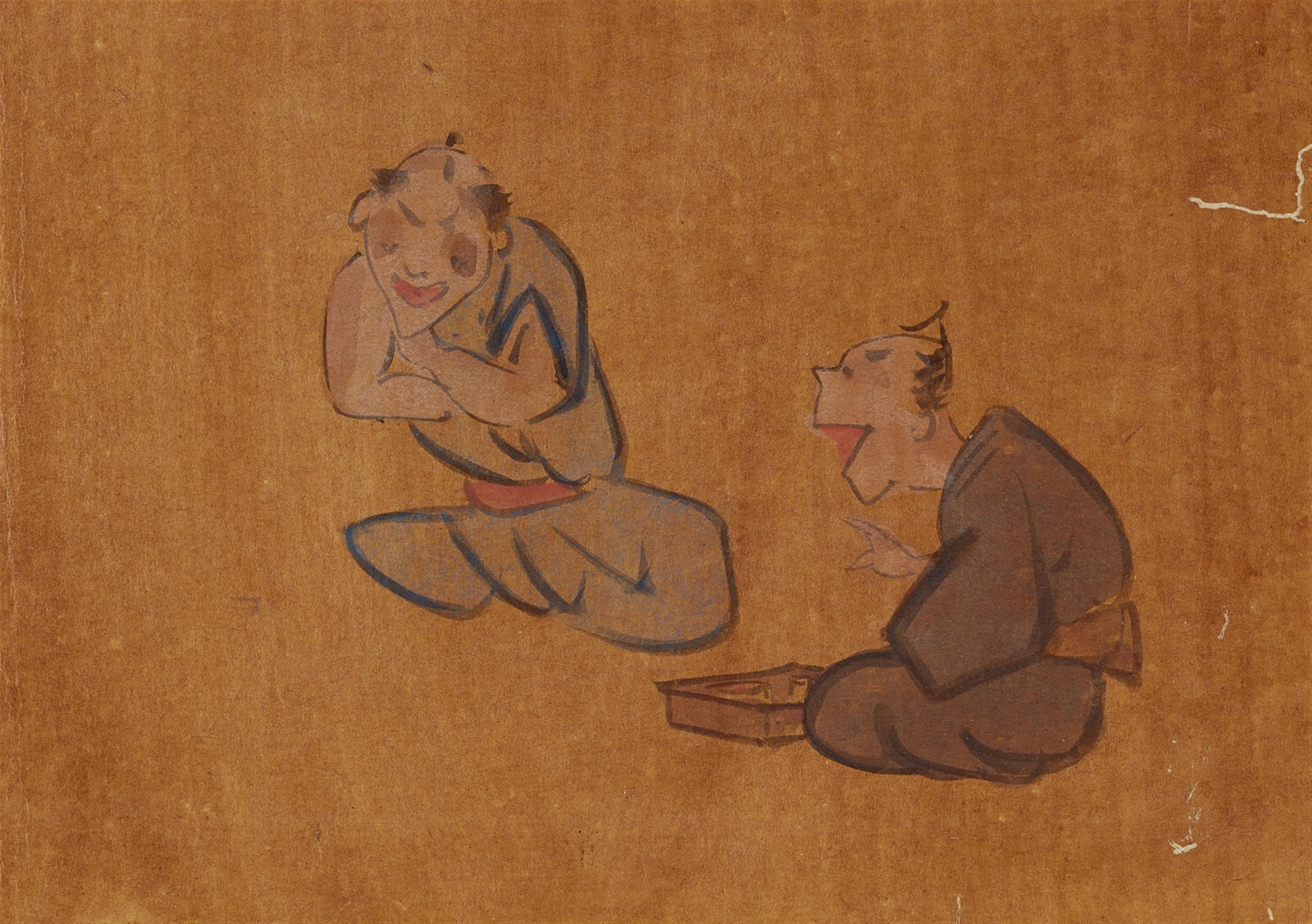 Four drawings attributed to Iwasa Katsushige (? - 1673), and one drawing by an unidentified painter - image-3