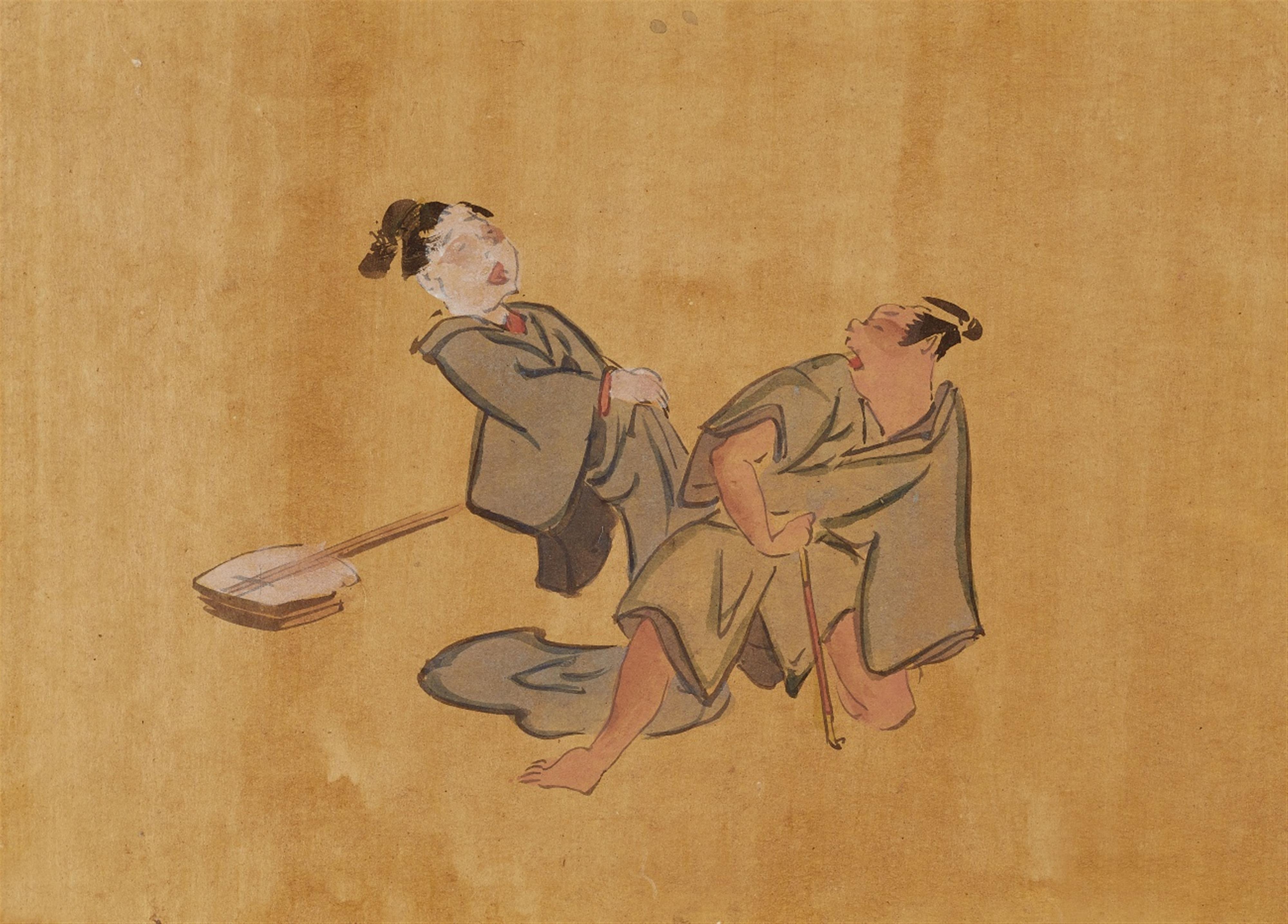 Four drawings attributed to Iwasa Katsushige (? - 1673), and one drawing by an unidentified painter - image-5