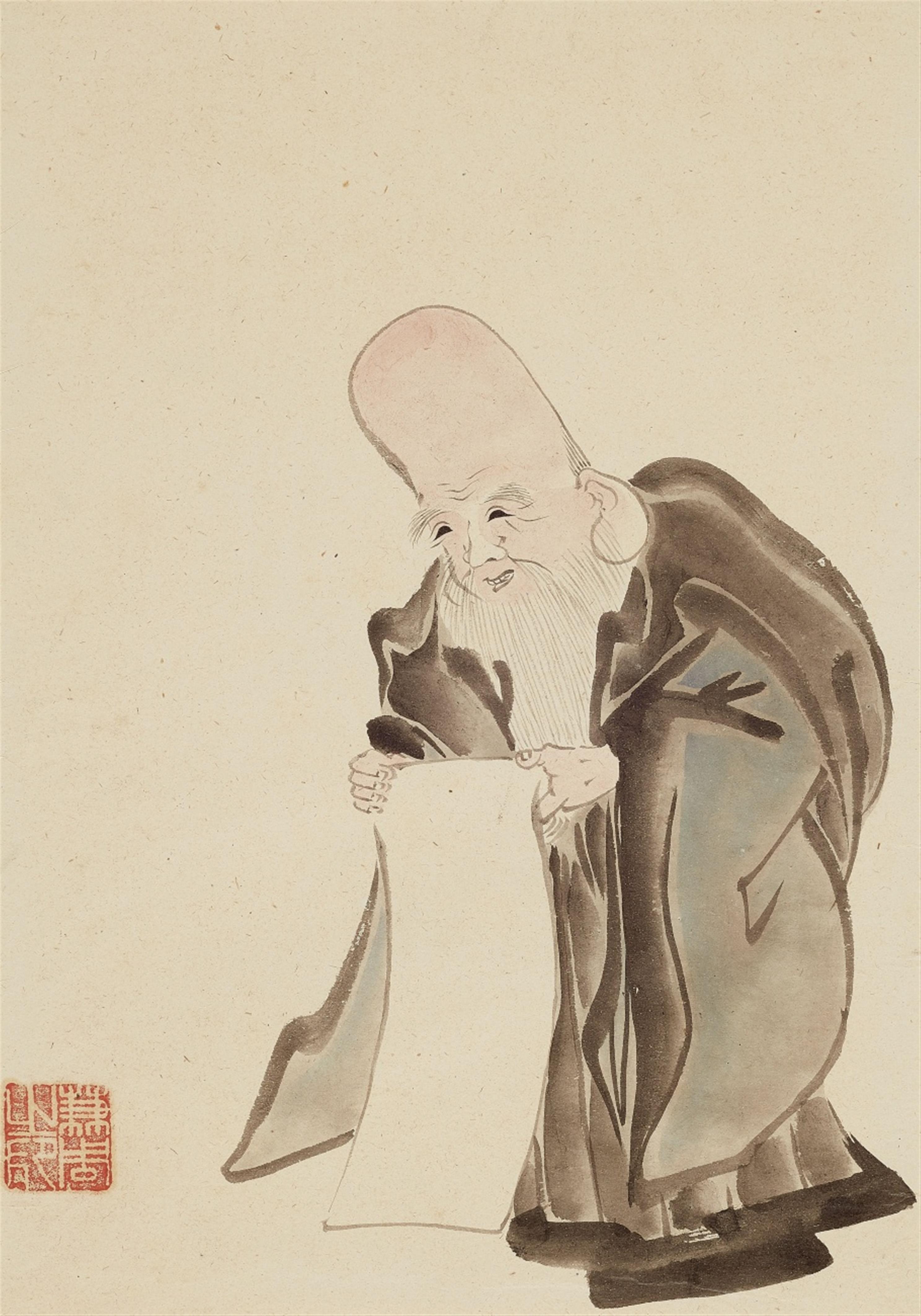 Four drawings attributed to Iwasa Katsushige (? - 1673), and one drawing by an unidentified painter - image-1