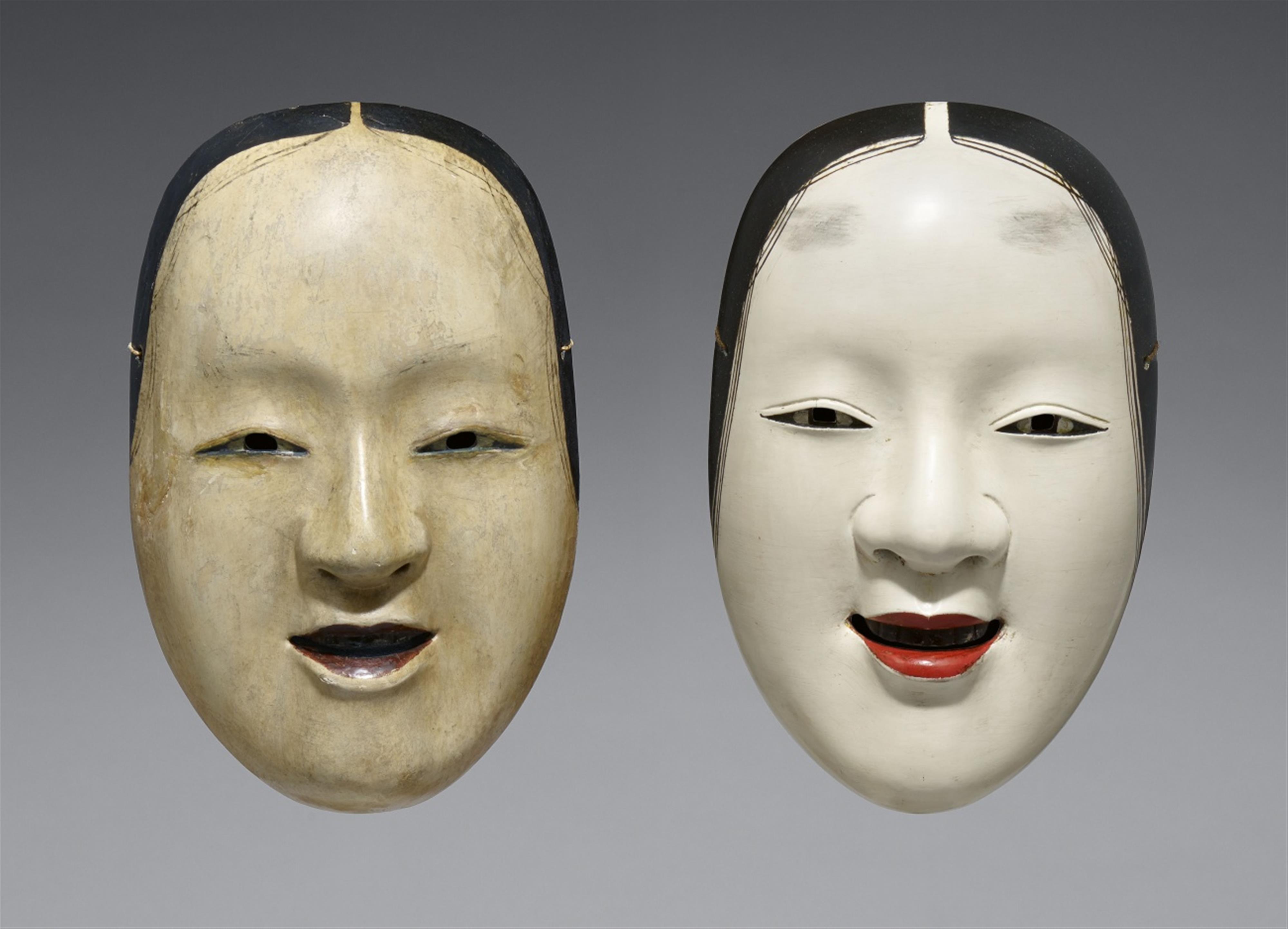 Two painted wood nô masks. 20th century - image-1