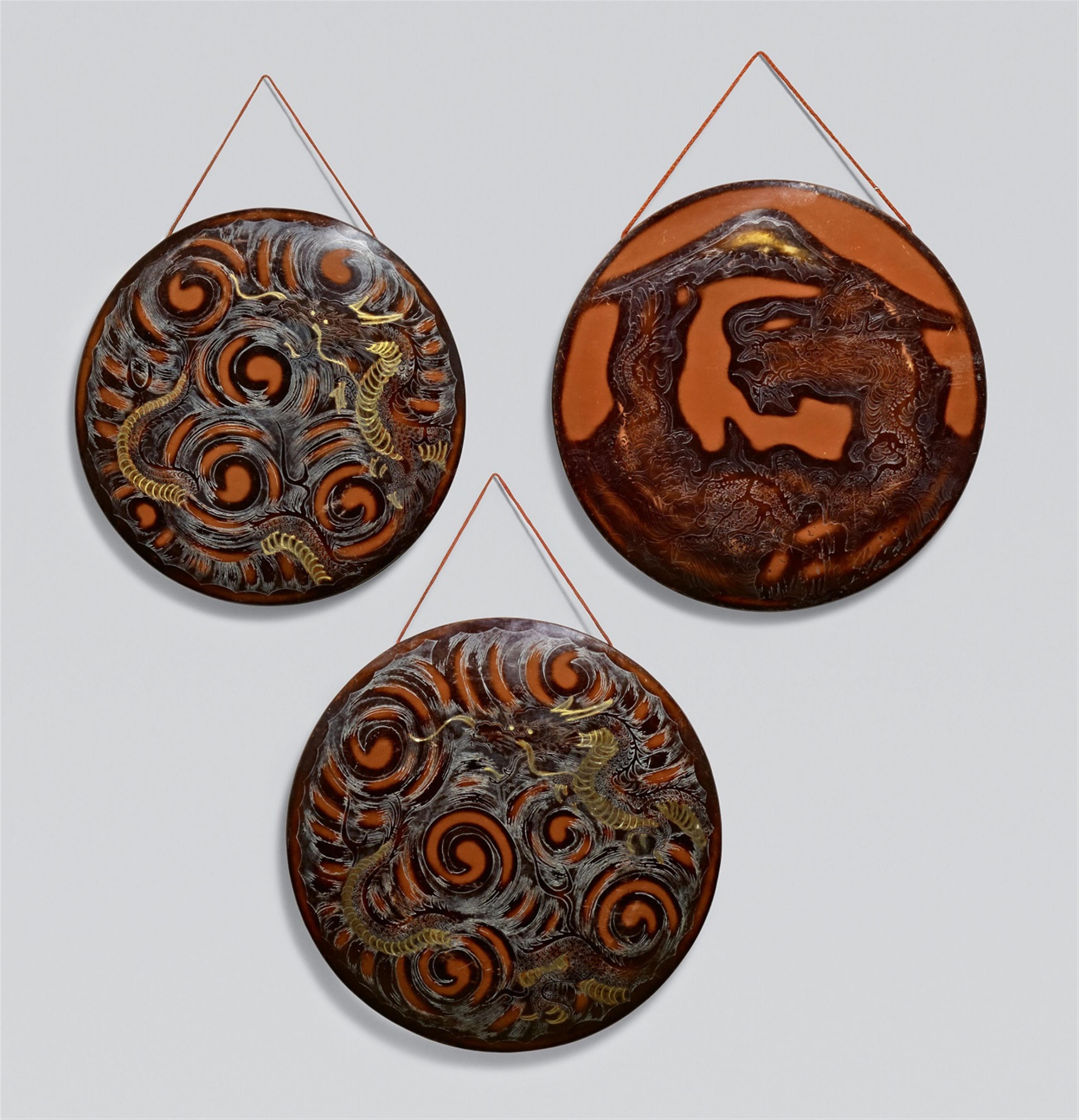 Three copper gongs. 20th century - image-1