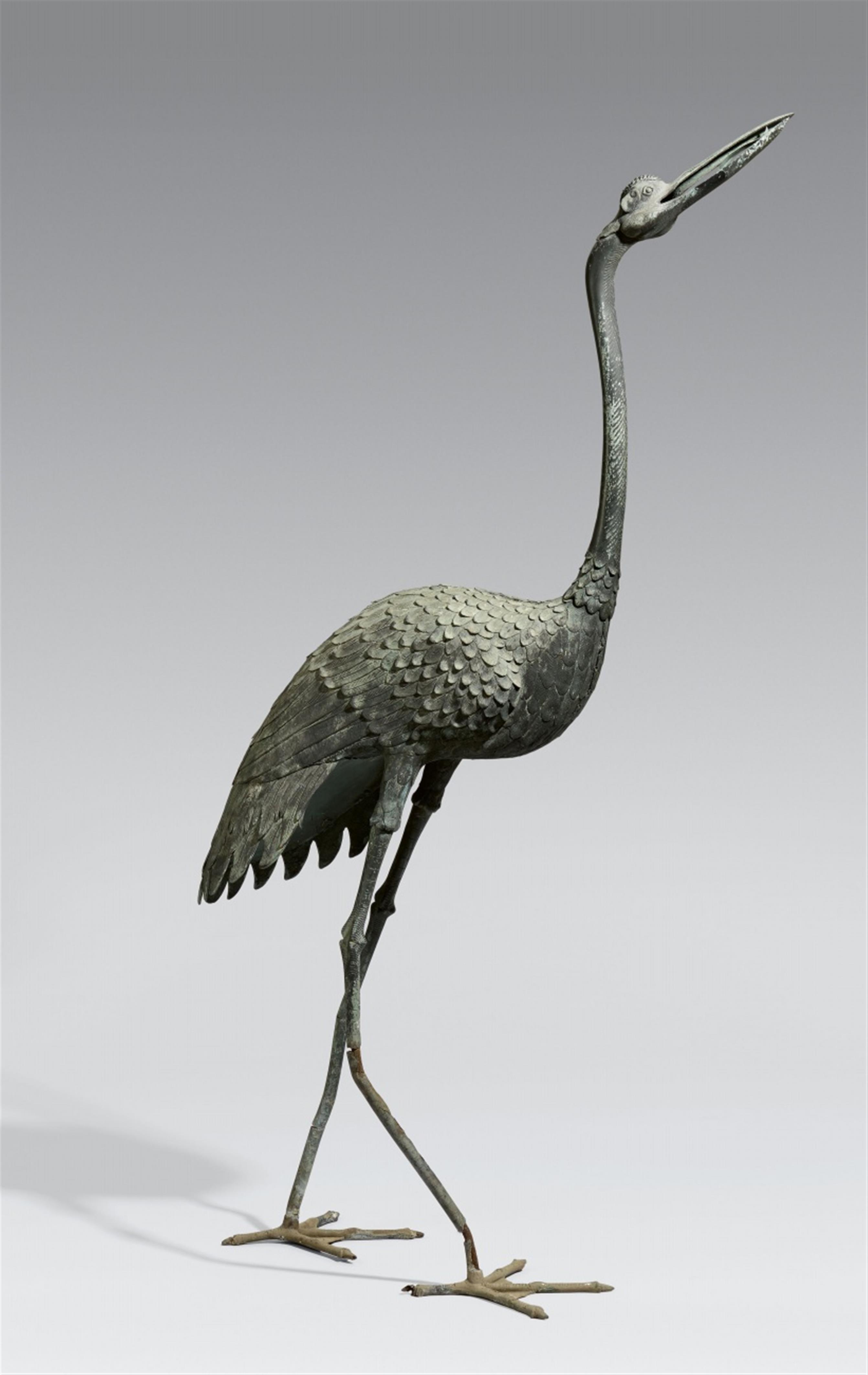 A lifesize figure of a crane. Around 1900 - image-1
