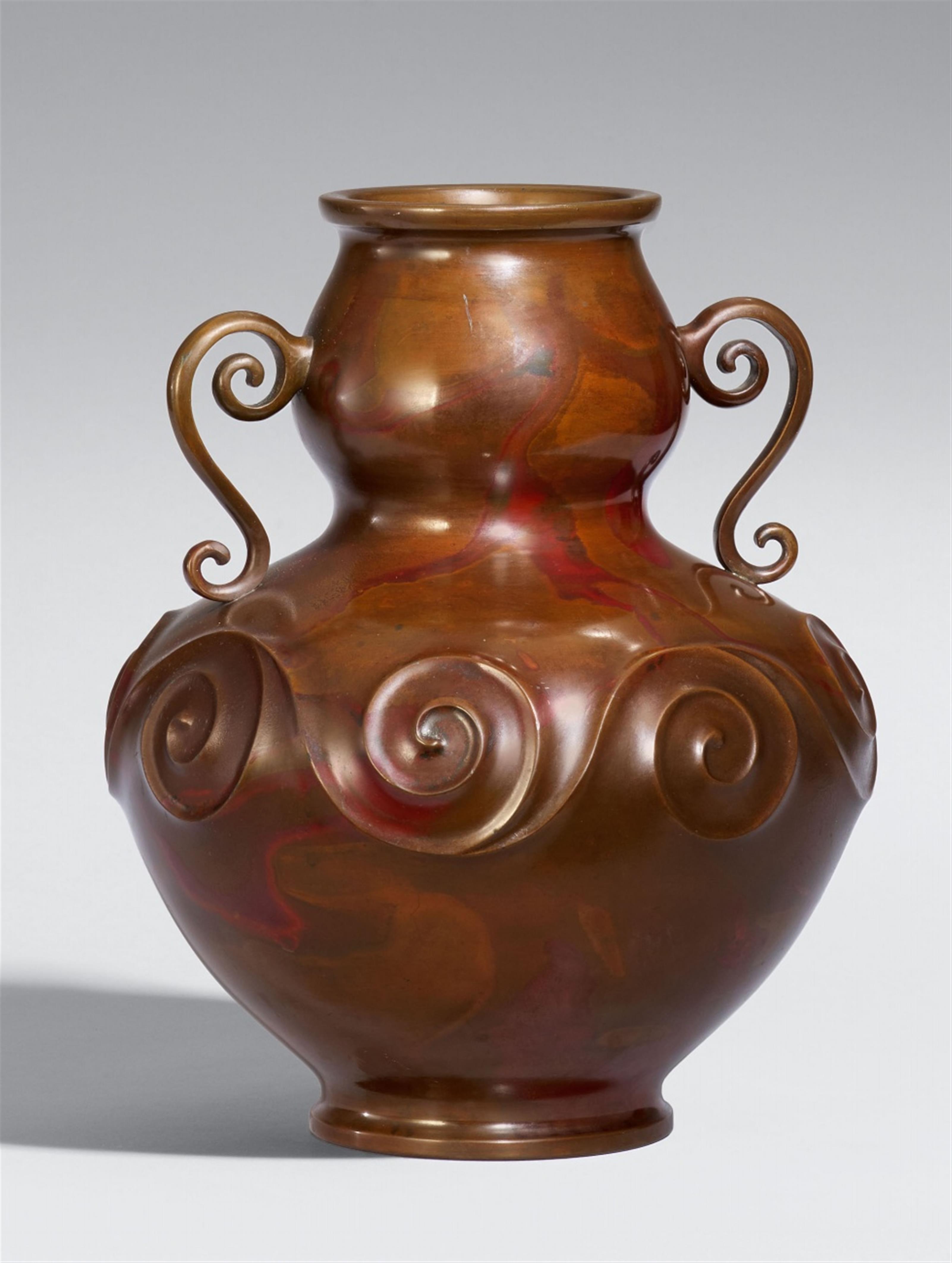 Große Doppelkürbis-Vase. Bronze. 20. Jh. - image-1