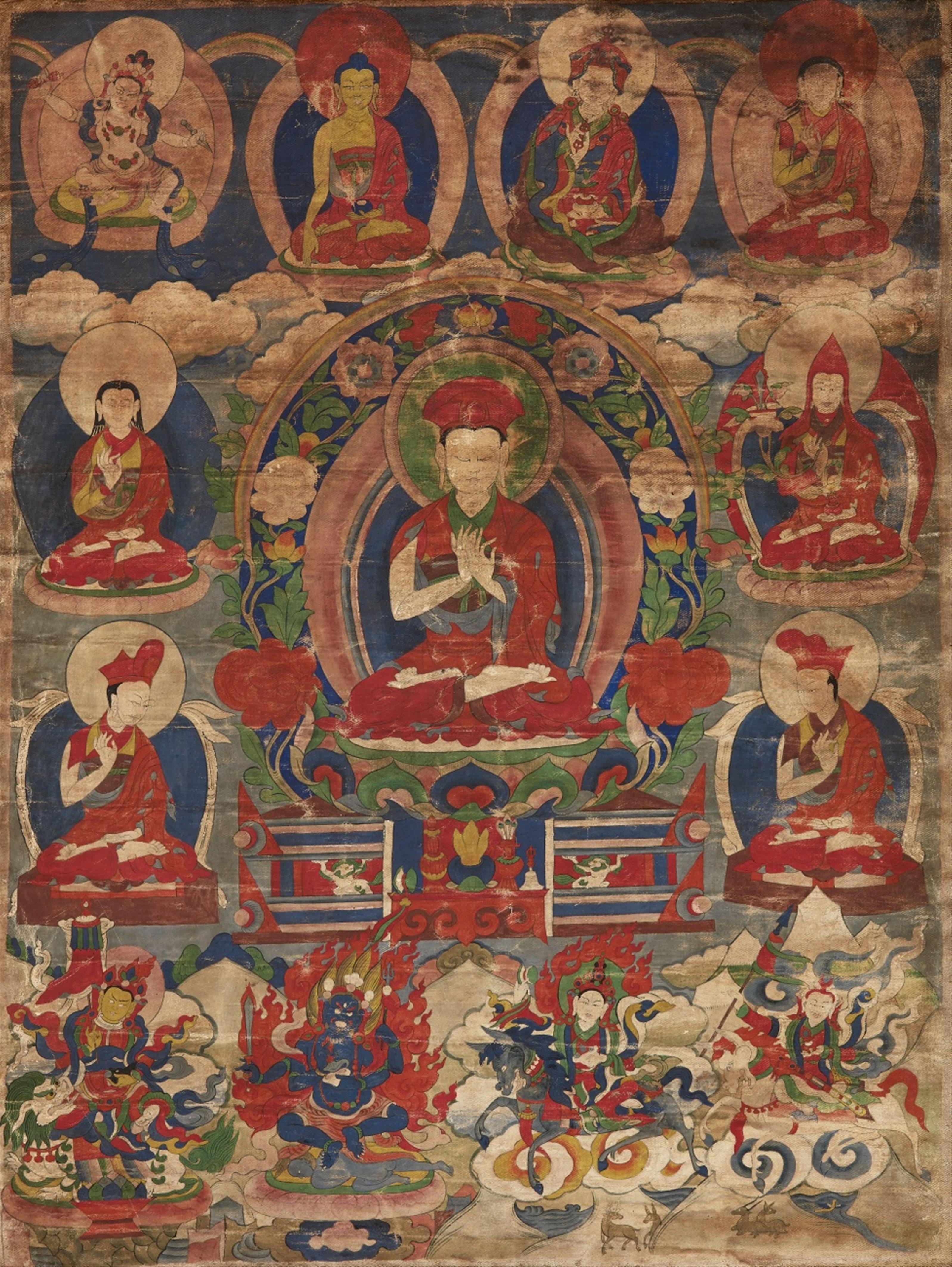 Thangka eines Kagyü-lama. Tibet. 19. Jh. - image-1