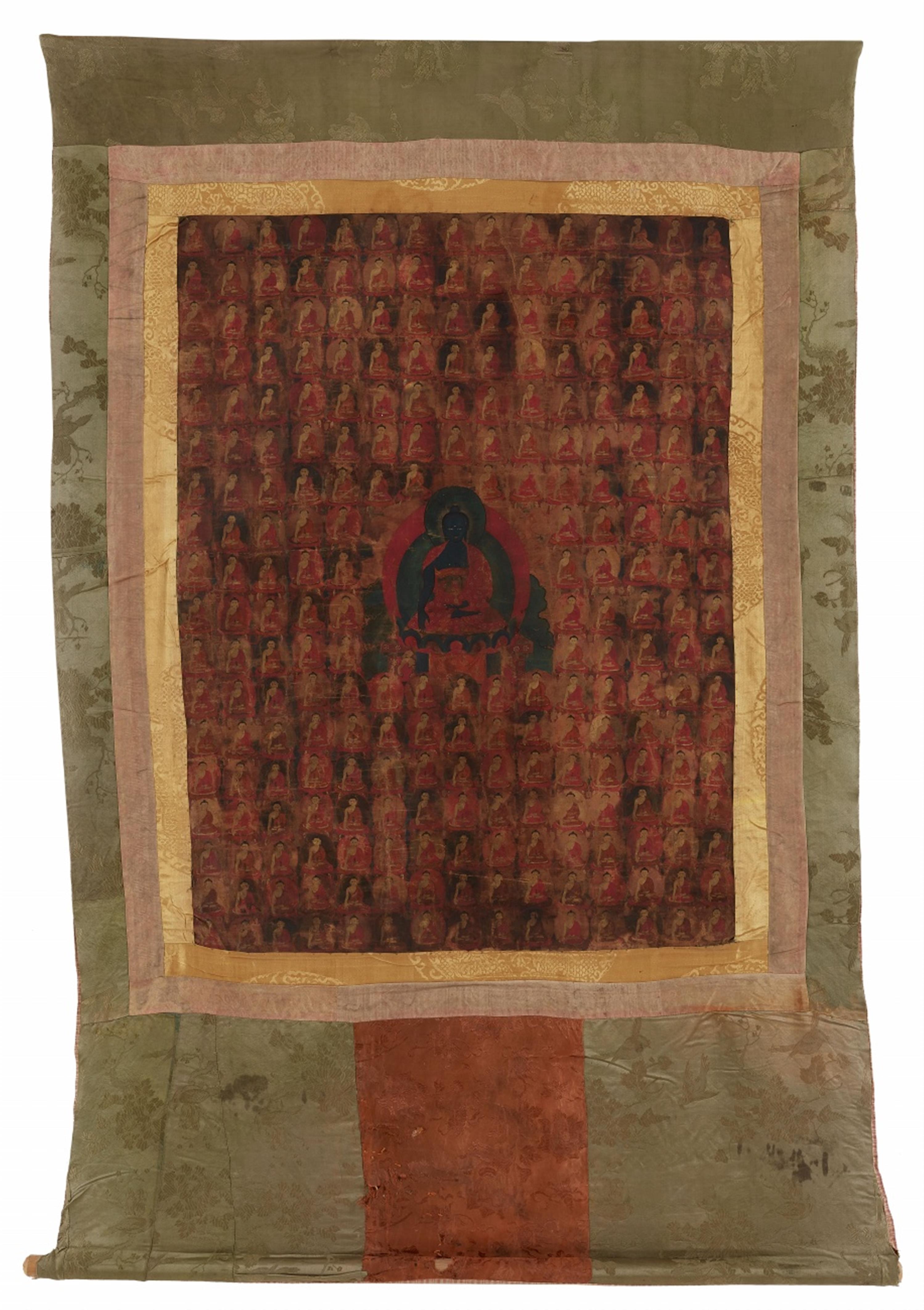 A Tibetan thangka of Buddha Akshobhya. 19th century - image-1