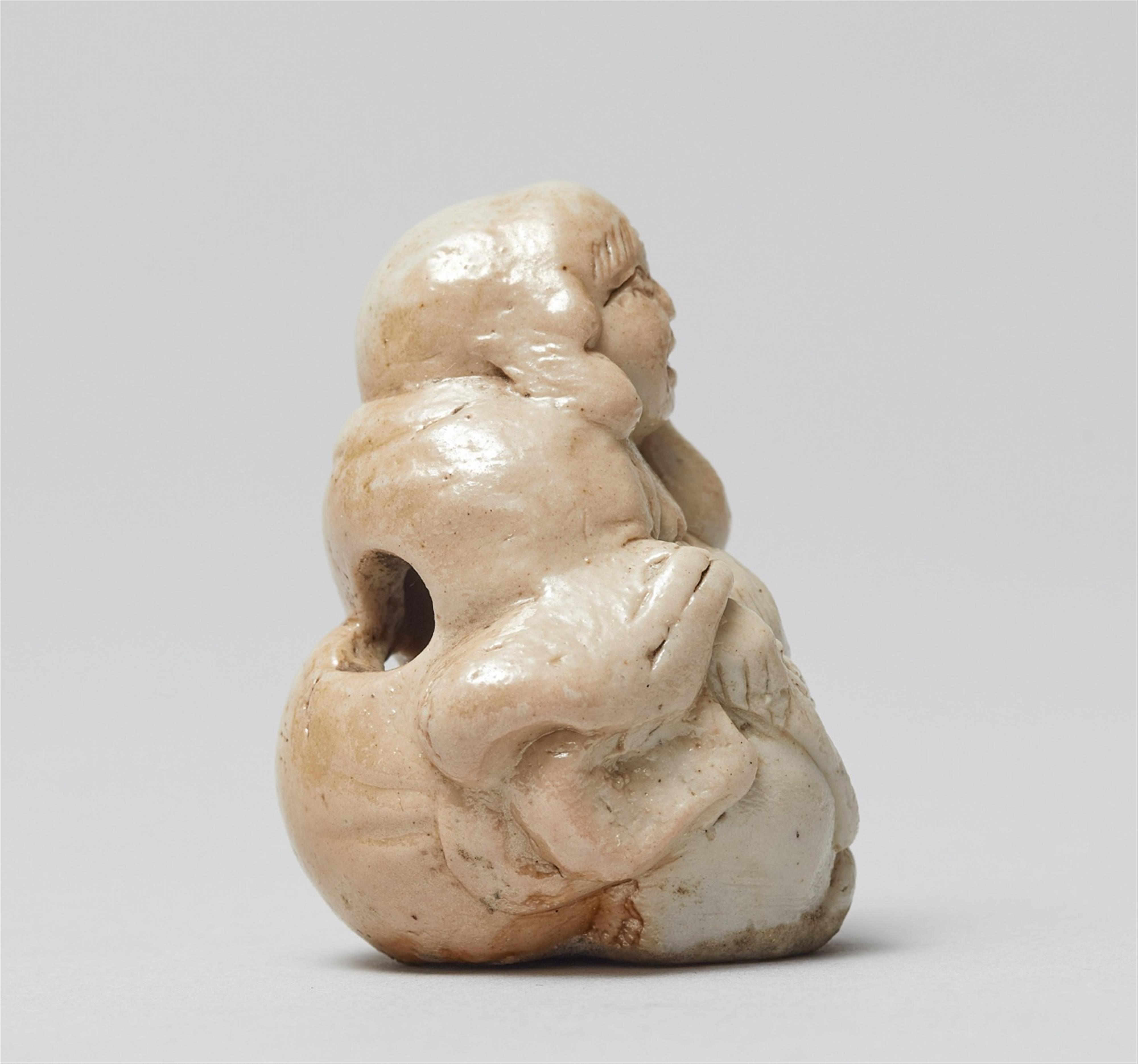 Two glazed ceramic netsuke. 19th century - image-2