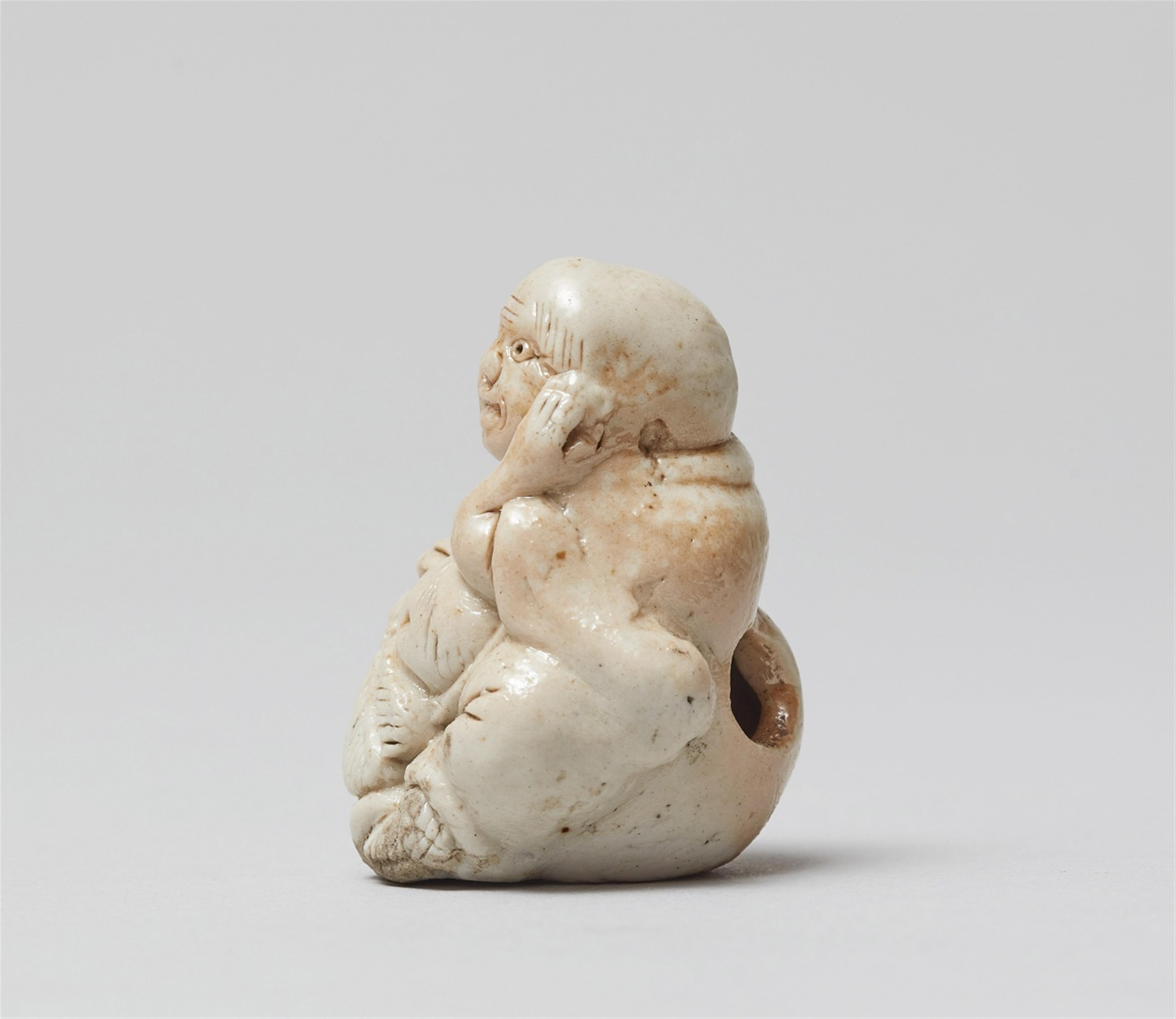 Two glazed ceramic netsuke. 19th century - image-4