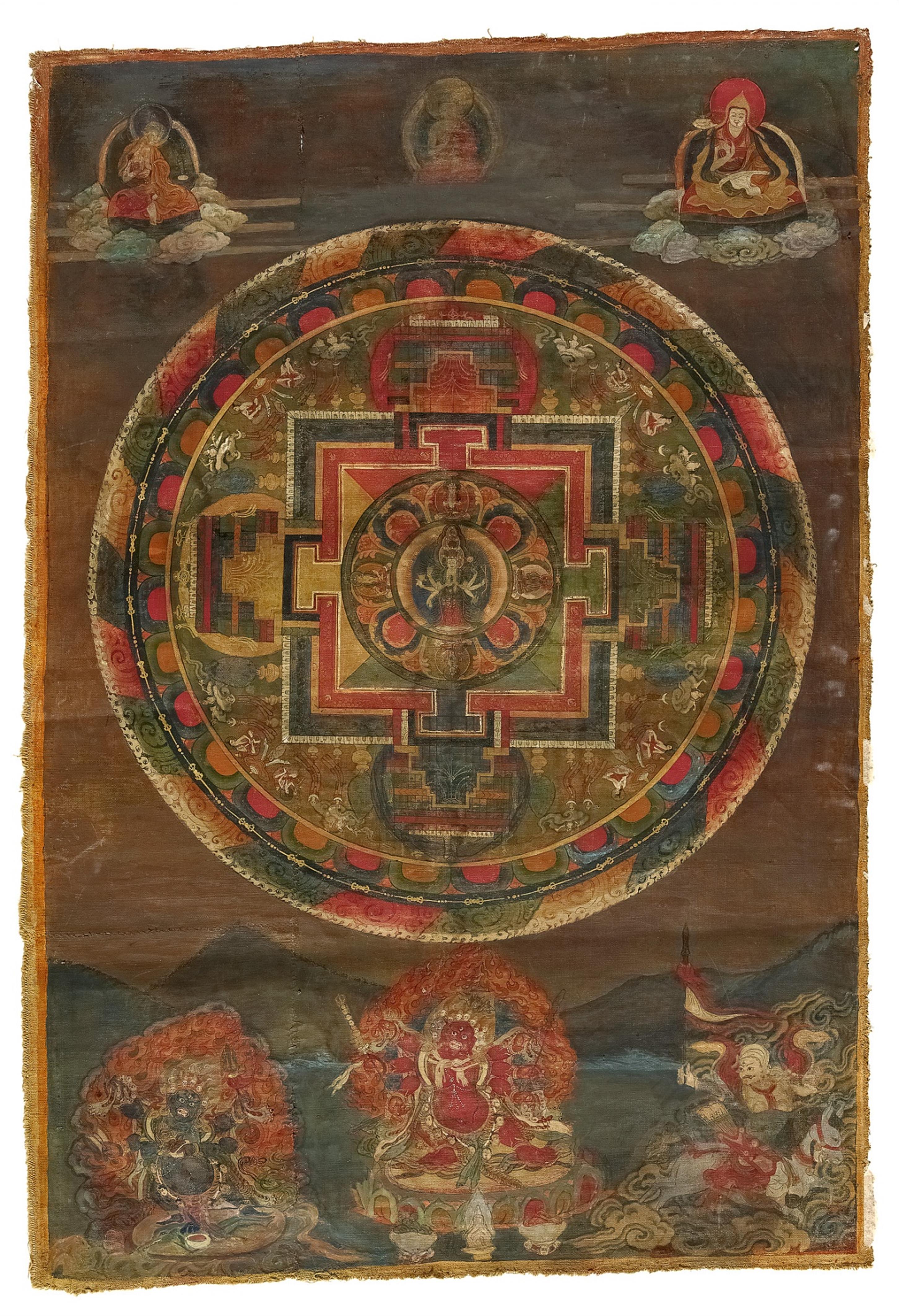 A Tibetan mandala of Avalokiteshvara. 18th century - image-1