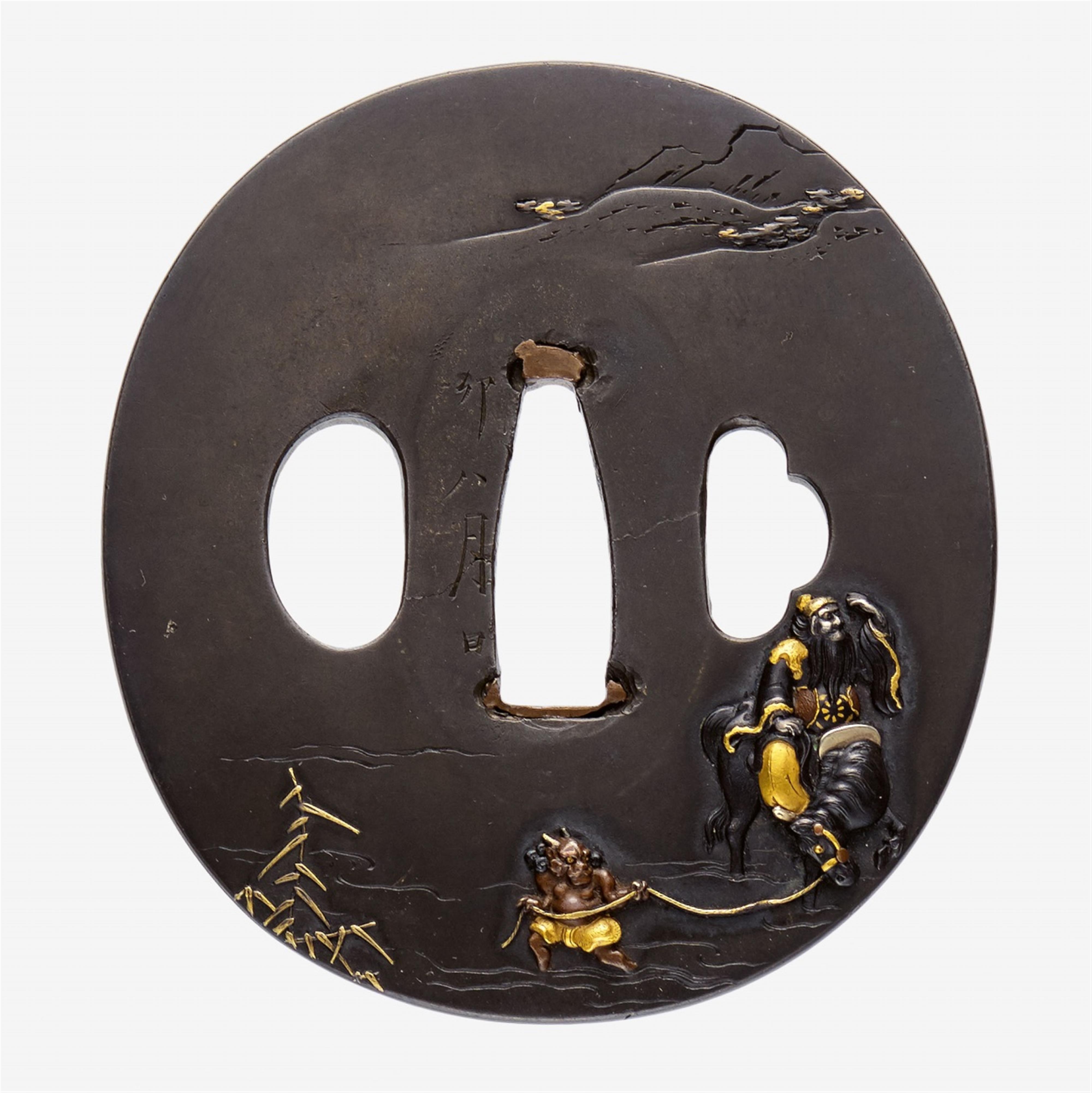 A shibuichi tsuba. 19th century - image-1