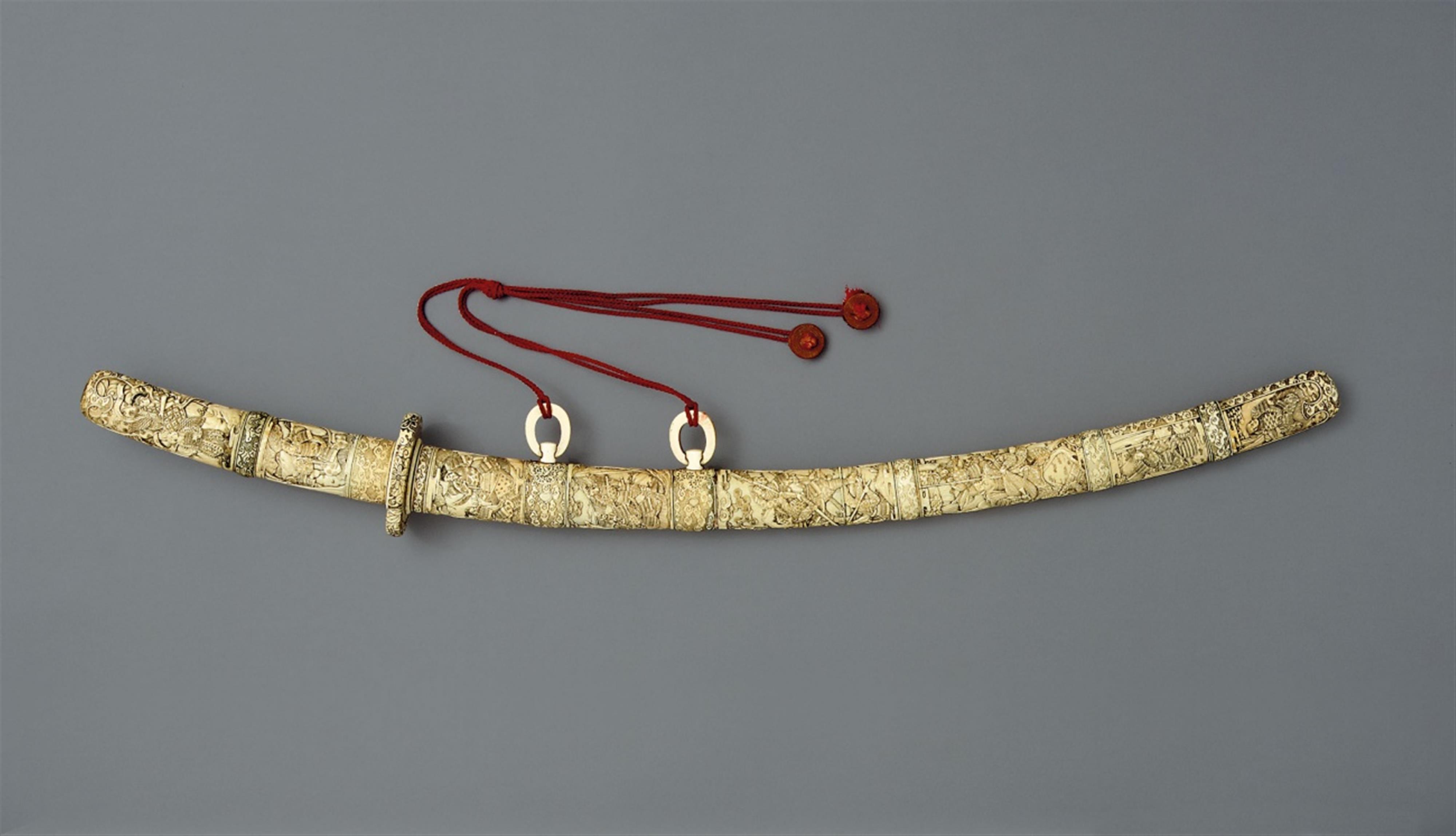 An ivory sword with a wakisashi blade. Second half 19th century. - image-1