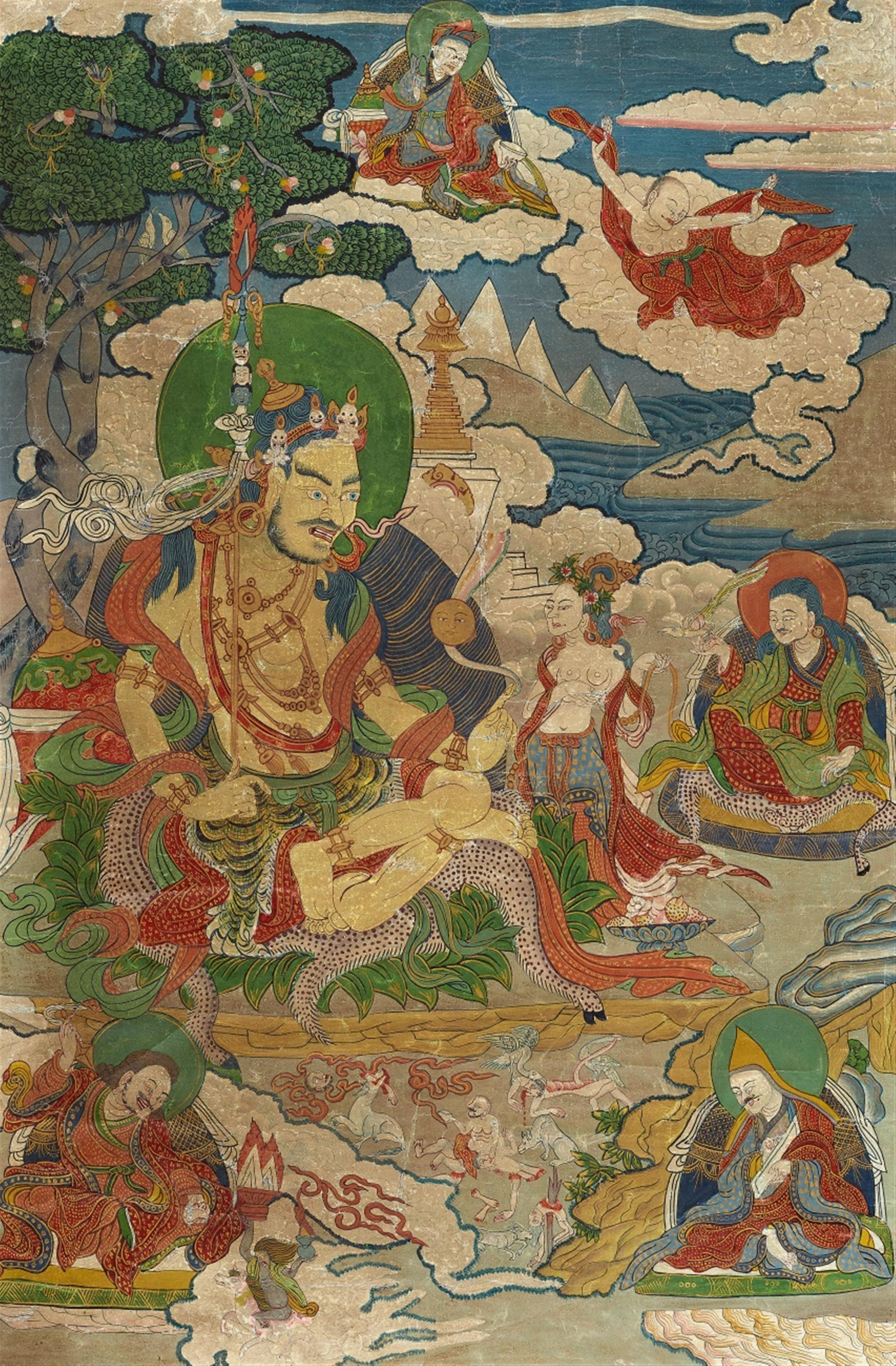 A Tibetan thangka of Nyima Öser. 19th/20th century - image-1