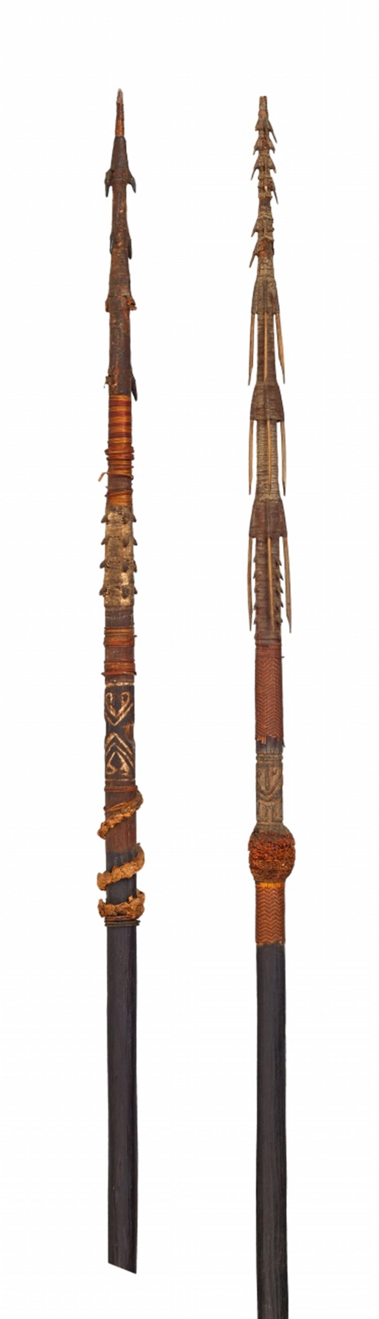 SHARK TOOTH WEAPON AND TWO SOLOMON ISLANDS SPEARS - image-1