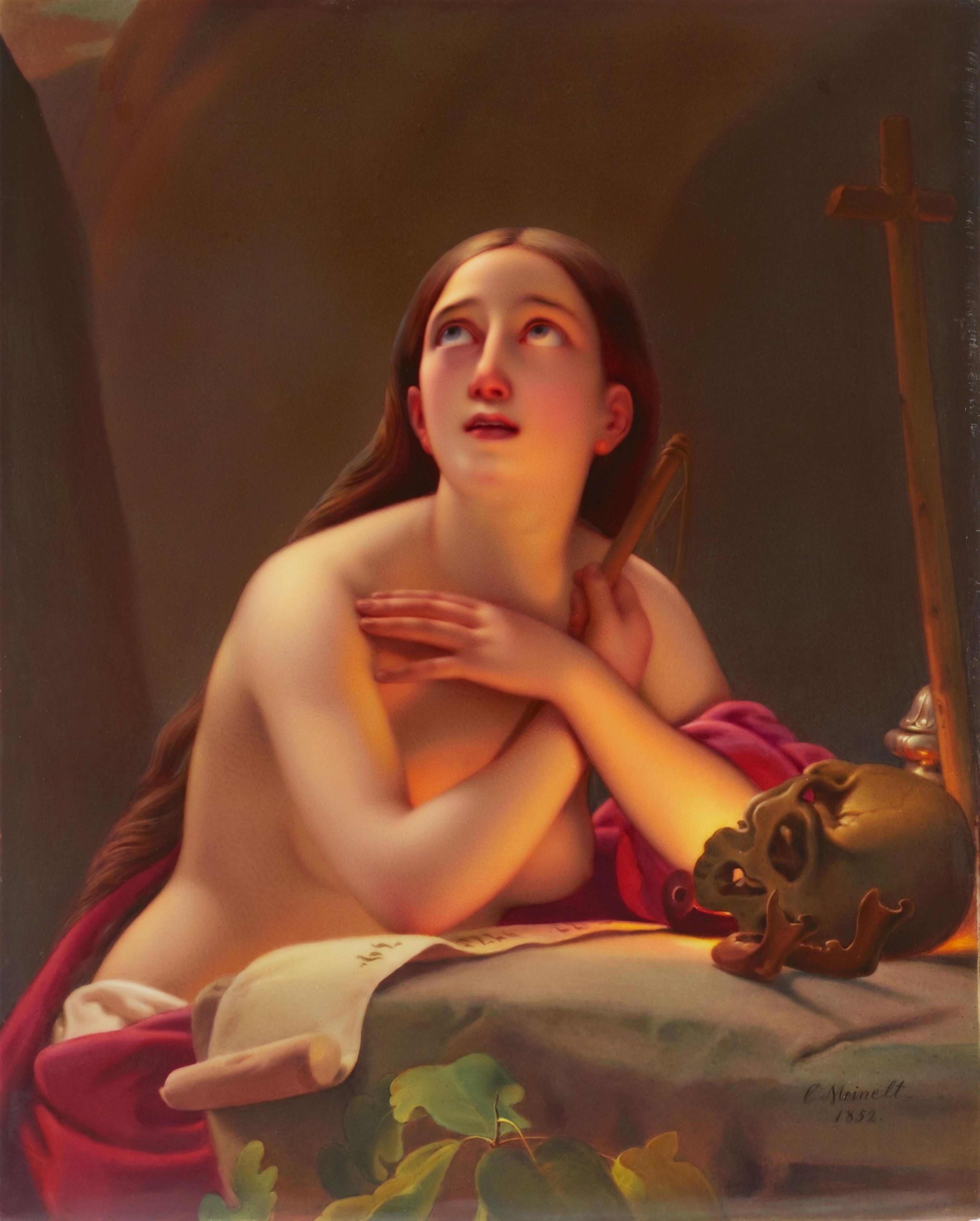 A Berlin KPM porcelain plaque with the penitent Magdalene - image-1