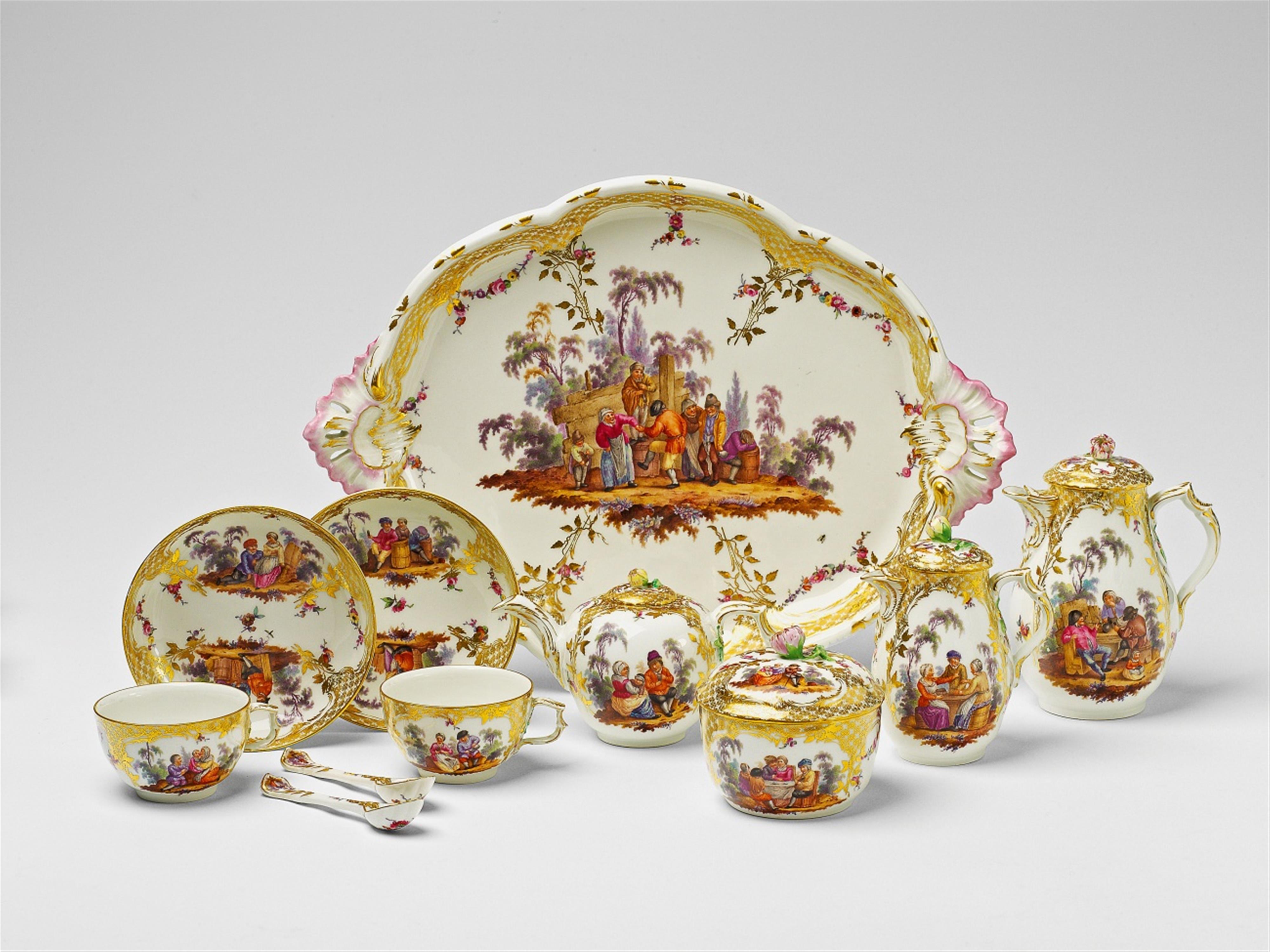 A Berlin KPM porcelain tête à tête with scenes after Teniers - image-1