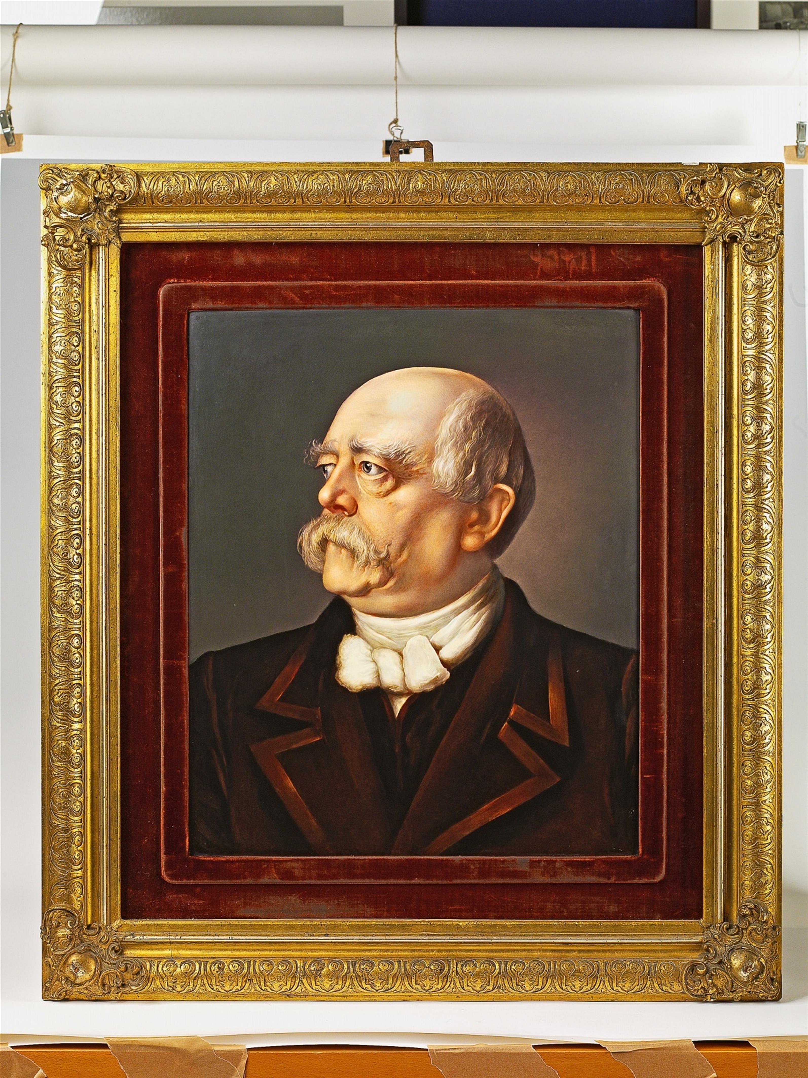 A monumental Berlin KPM porcelain plaque with a portrait of Otto von Bismarck - image-1