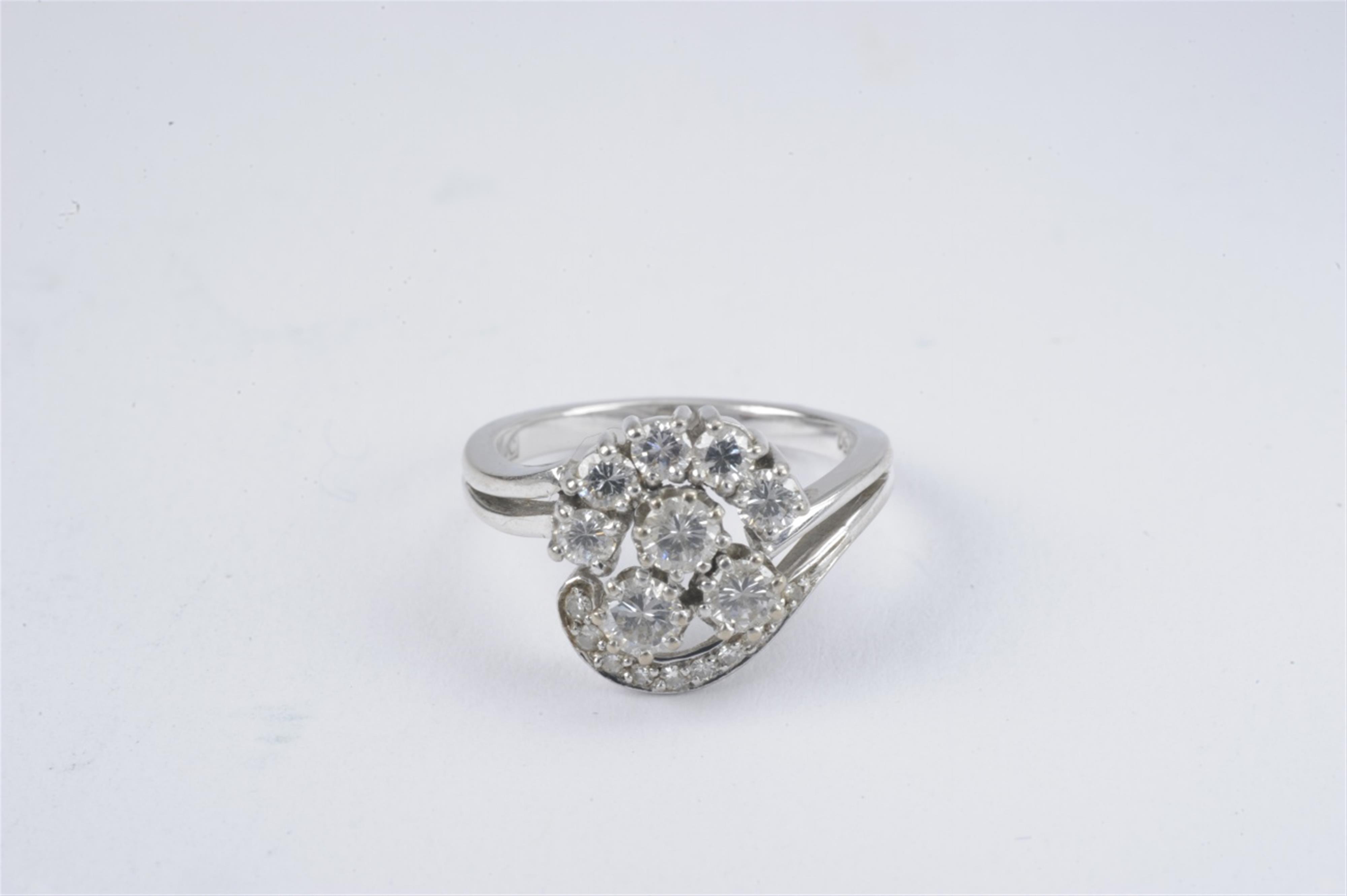 An 18k white gold and diamond ring - image-1